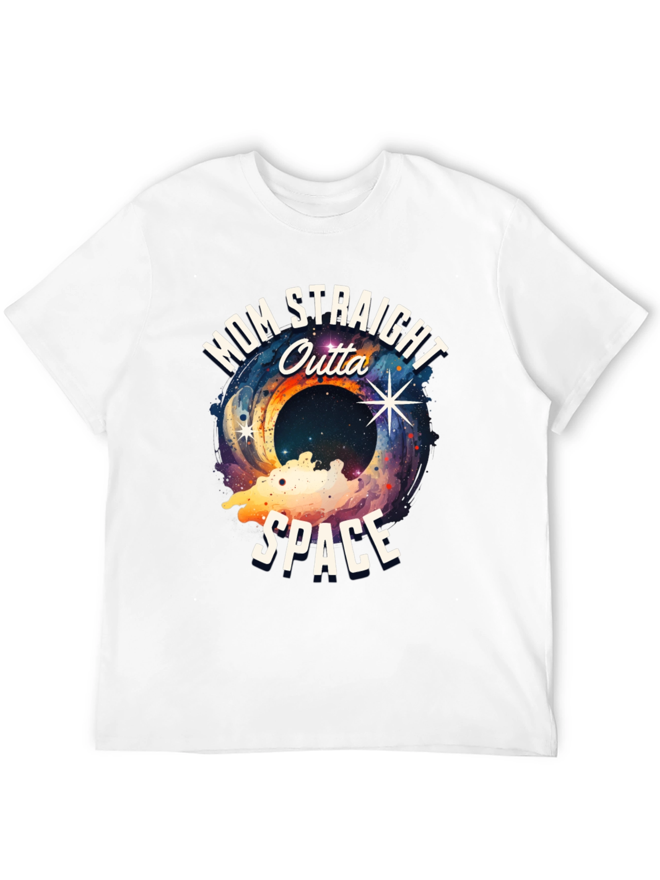 Black Mom Straight Outta Space Graphic T-Shirt view 12