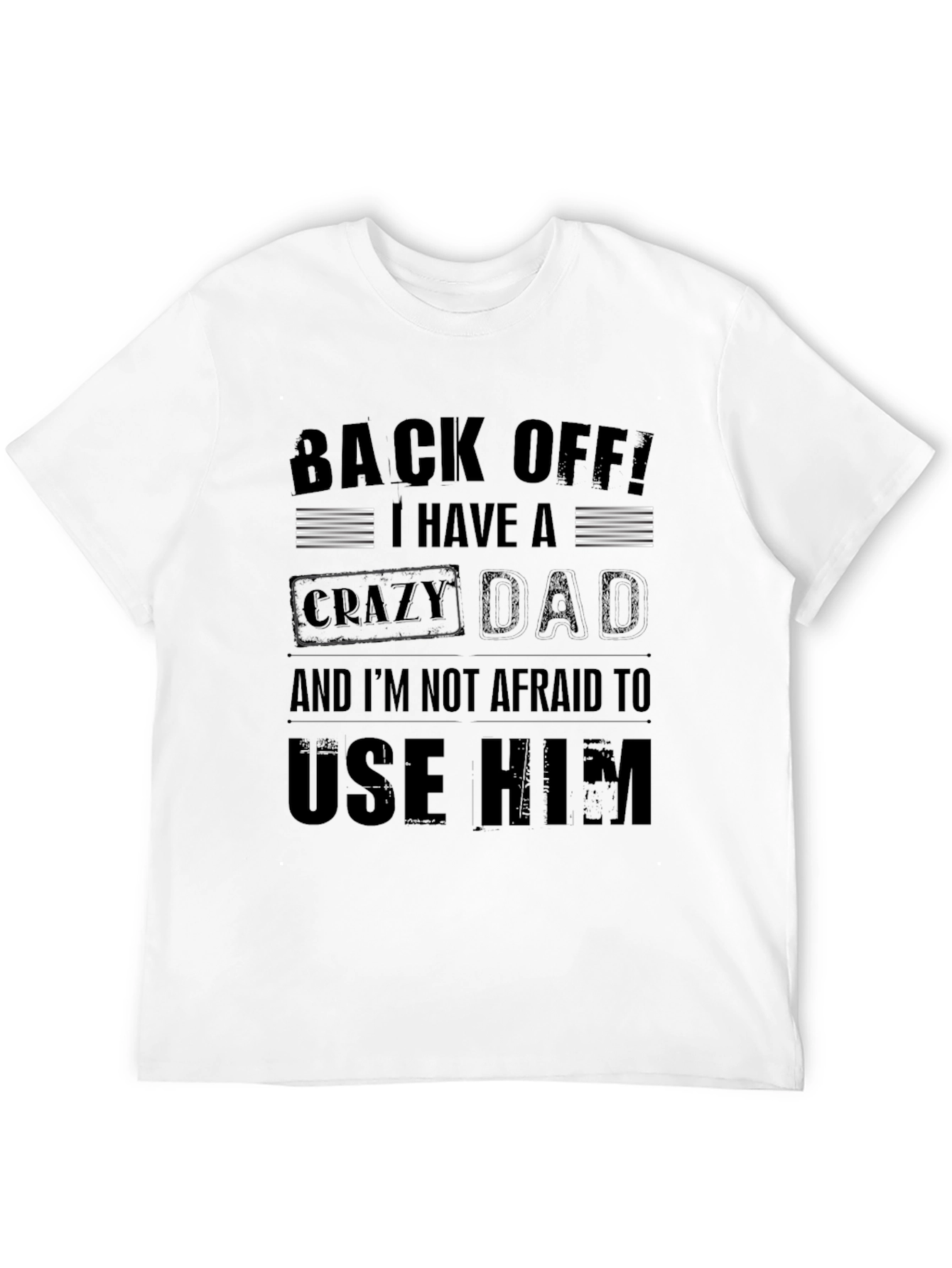 Black Crazy Dad Graphic Tee - Novelty Men's T-Shirt view 12