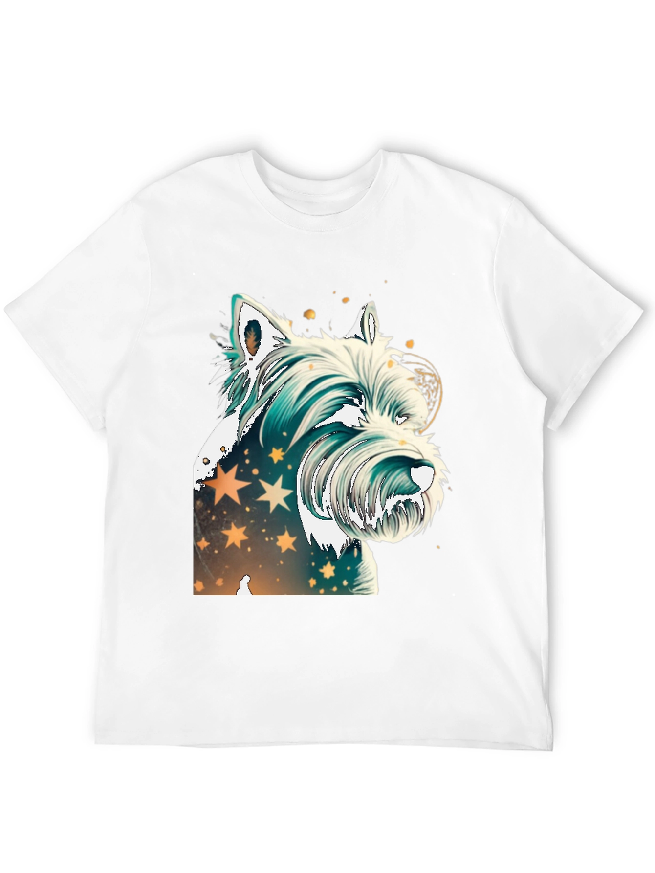 Black Westie Dog Graphic Tee - Starry Design view 12