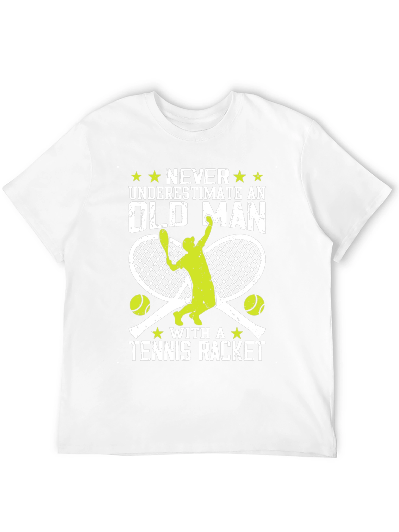 Black Funny Tennis Old Man T-Shirt  view 12