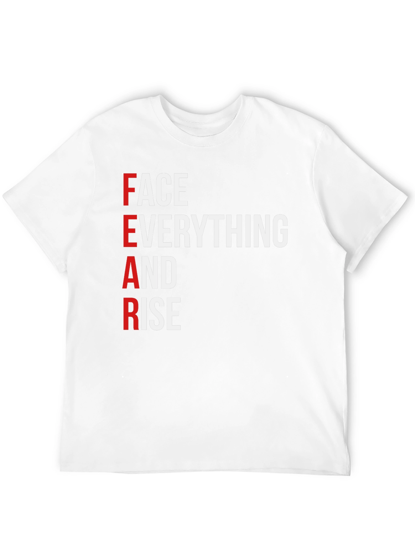 Black Motivational 'FEAR' Graphic T-Shirt view 12