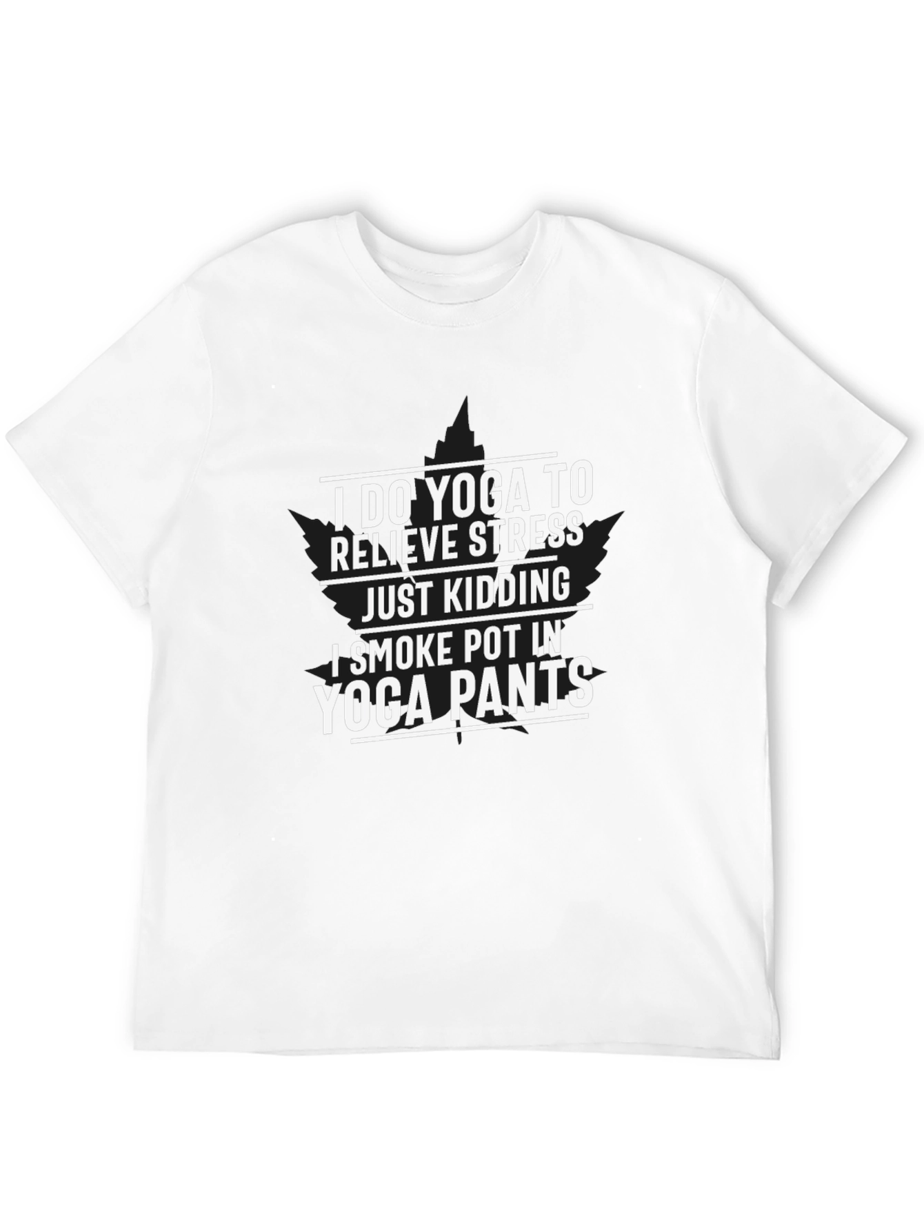 Black Funny Yoga & Pot T-Shirt view 12