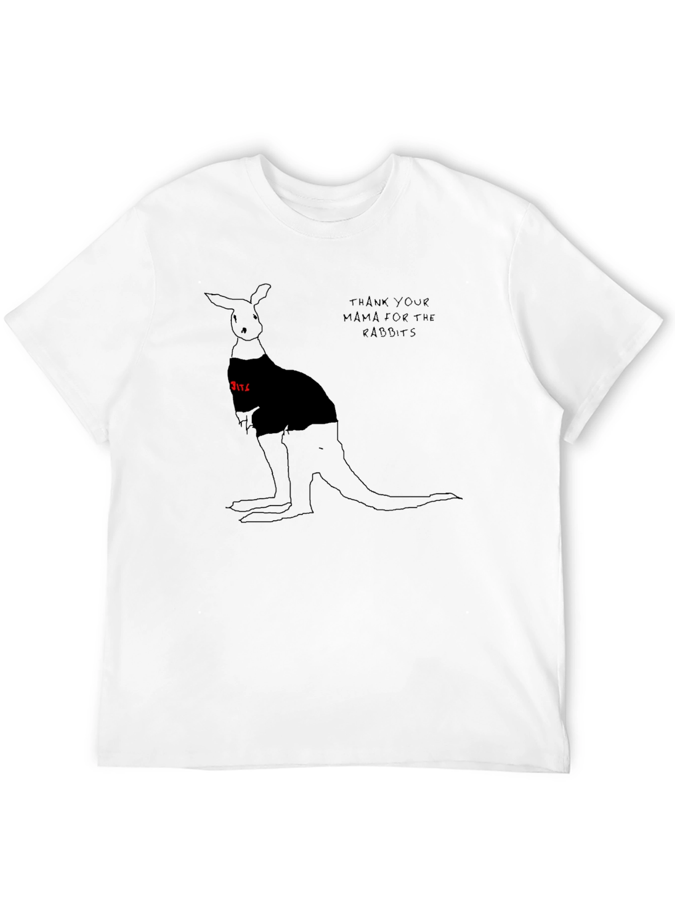 Black Kangaroo Graphic Black T-Shirt - Novelty Tee view 12