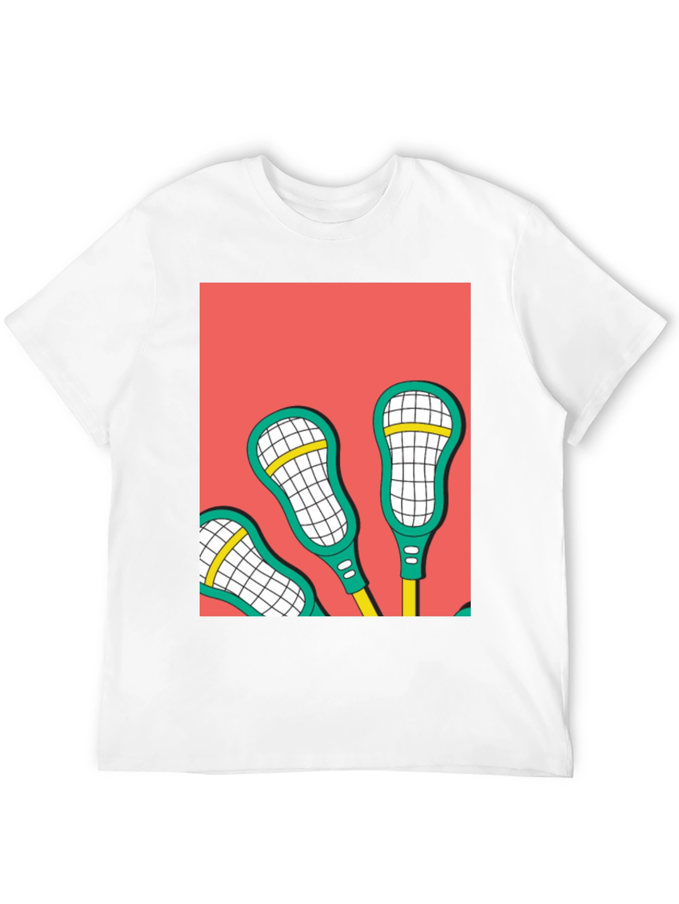 Black Lacrosse Sticks Graphic Tee - Cool Sport Design view 12
