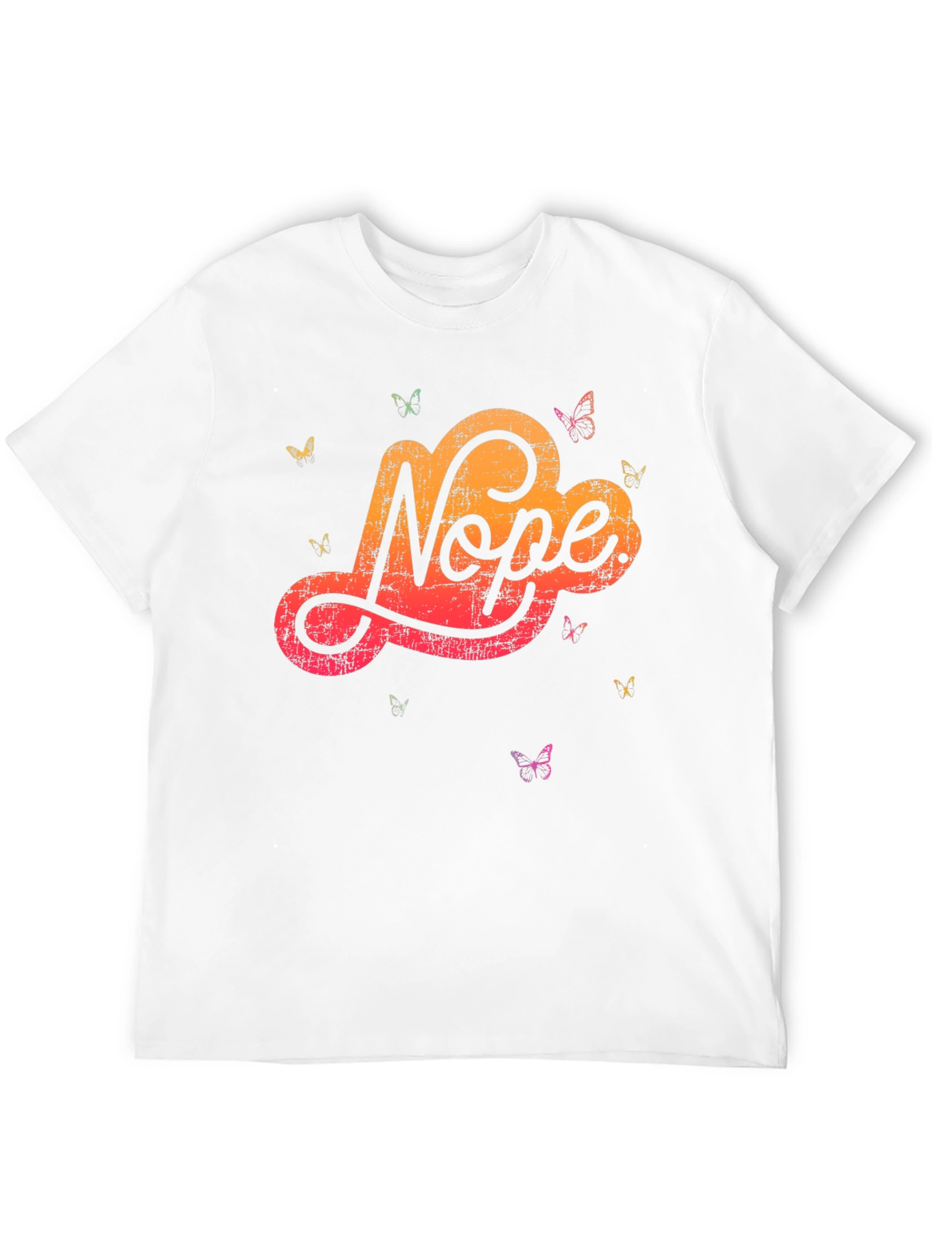 Black Nope Butterfly Graphic Tee - Soft Cotton Blend view 12