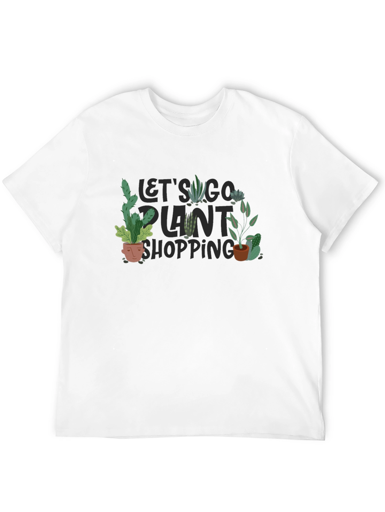 Black Plant Shopping T-Shirt - Unisex Crew Neck Tee view 12