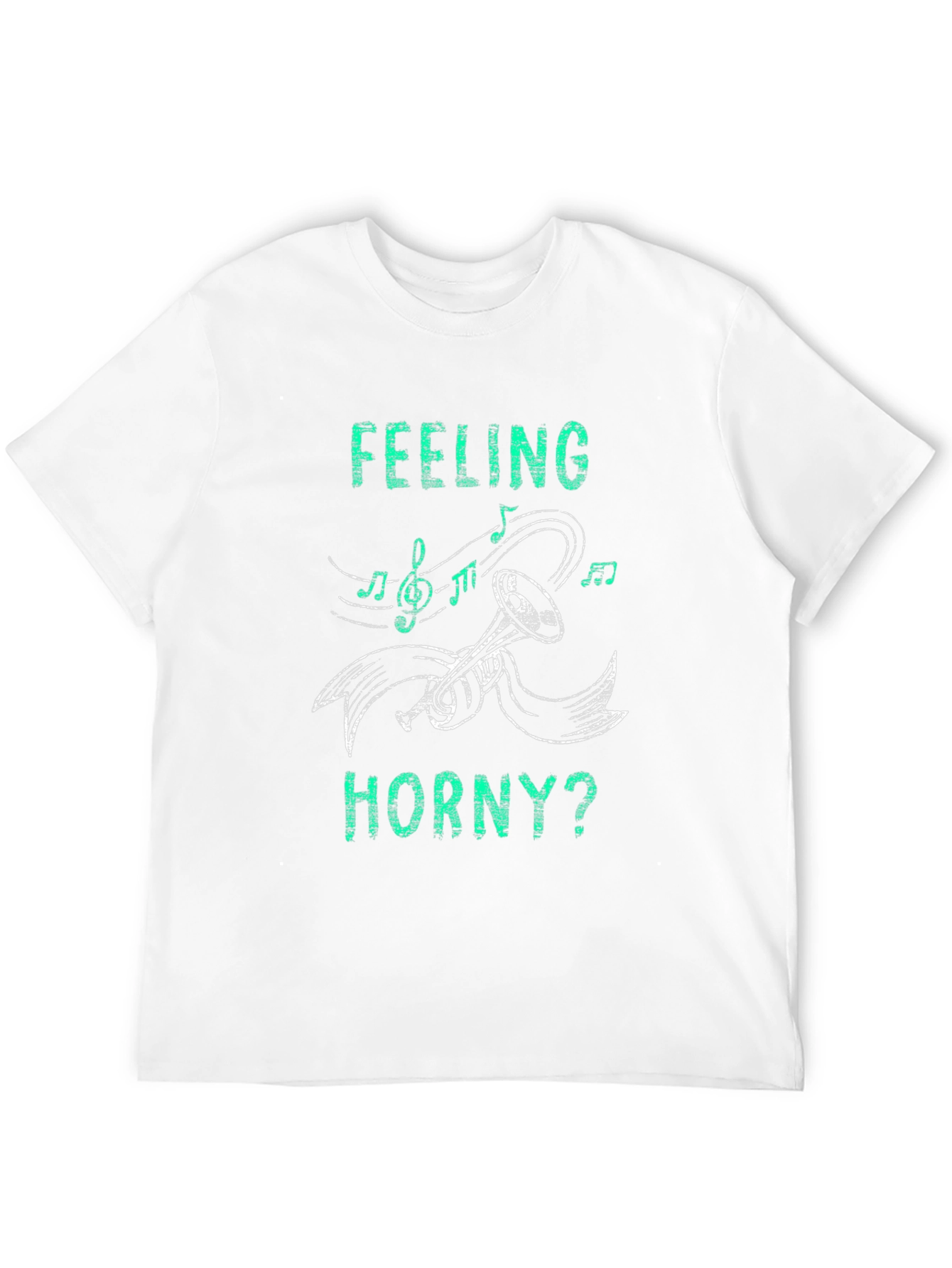 Black Feeling Horny? T-Shirt Music Trumpet Graphic Novelty Tee view 12