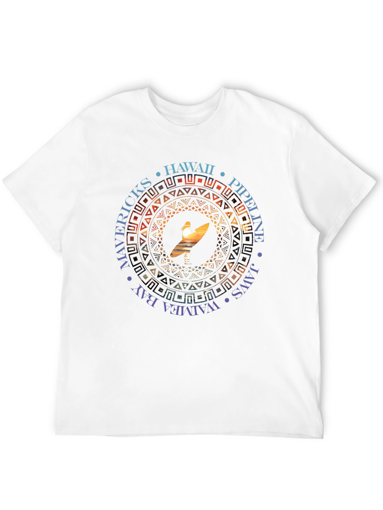 Black Hawaii Surfer T-Shirt - Mavericks, Pipeline, Waimea Bay view 12