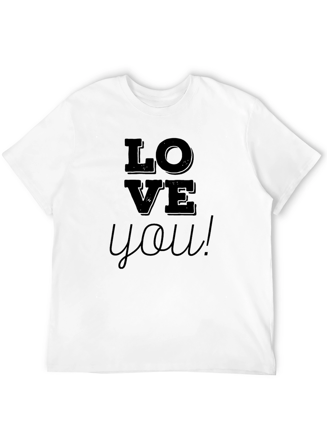 Black Love You Black Graphic T-Shirt view 12