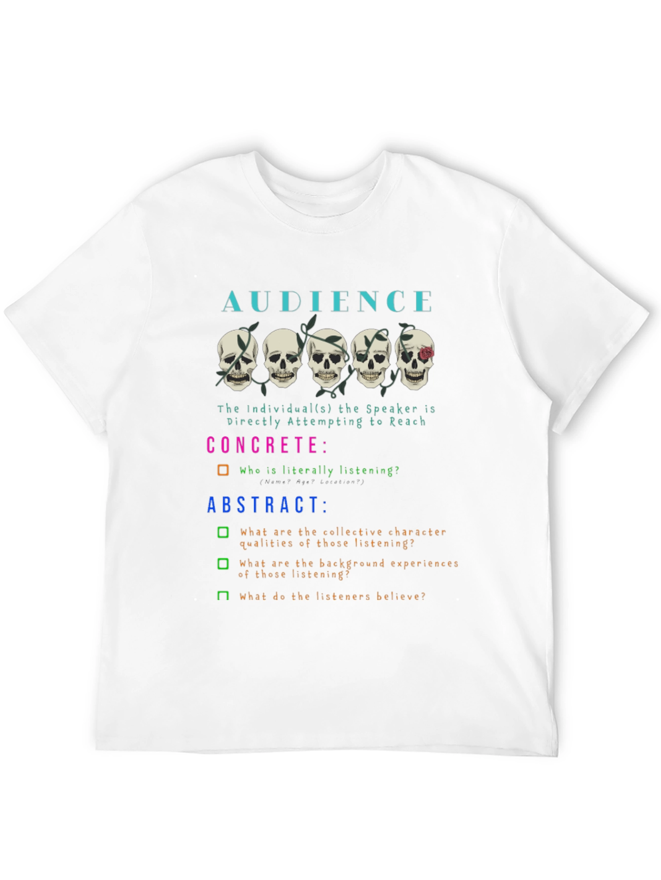 Black Audience Skull Graphic T-Shirt view 12