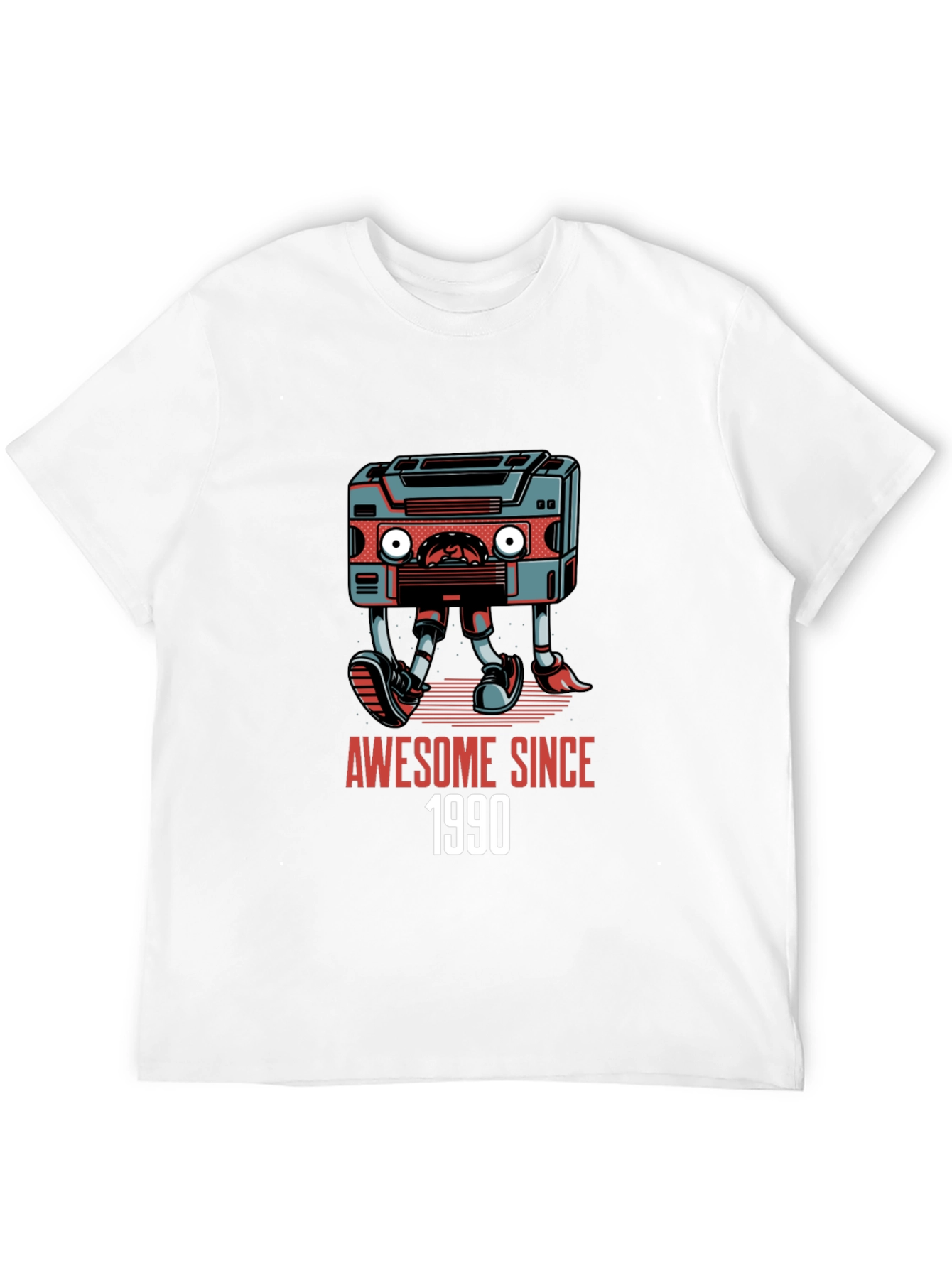 Black Awesome Since 1990 Cassette Tape Graphic T-Shirt view 12