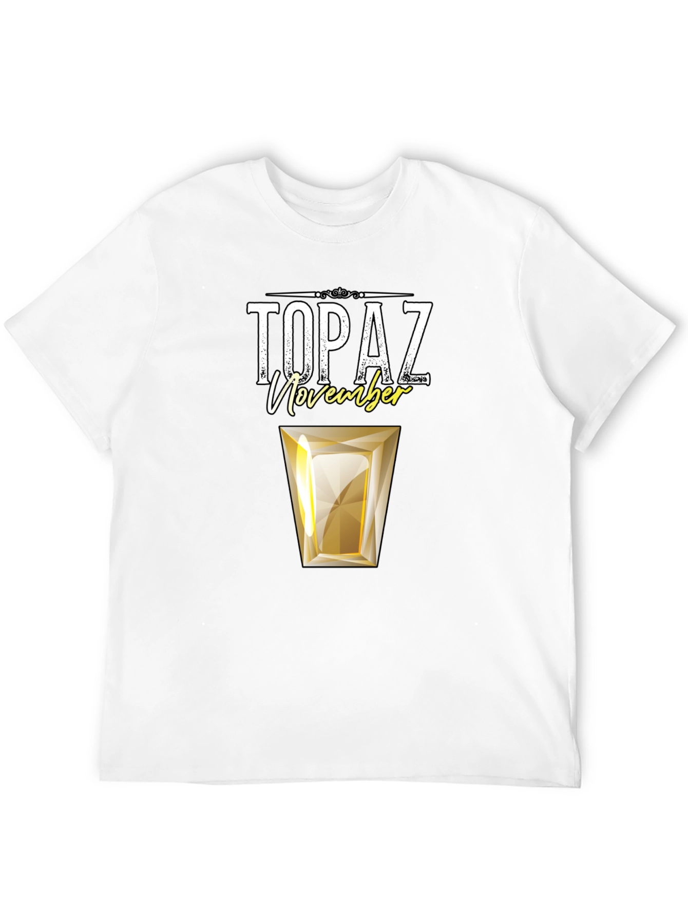 Black November Topaz Gemstone Birthday T-Shirt view 12