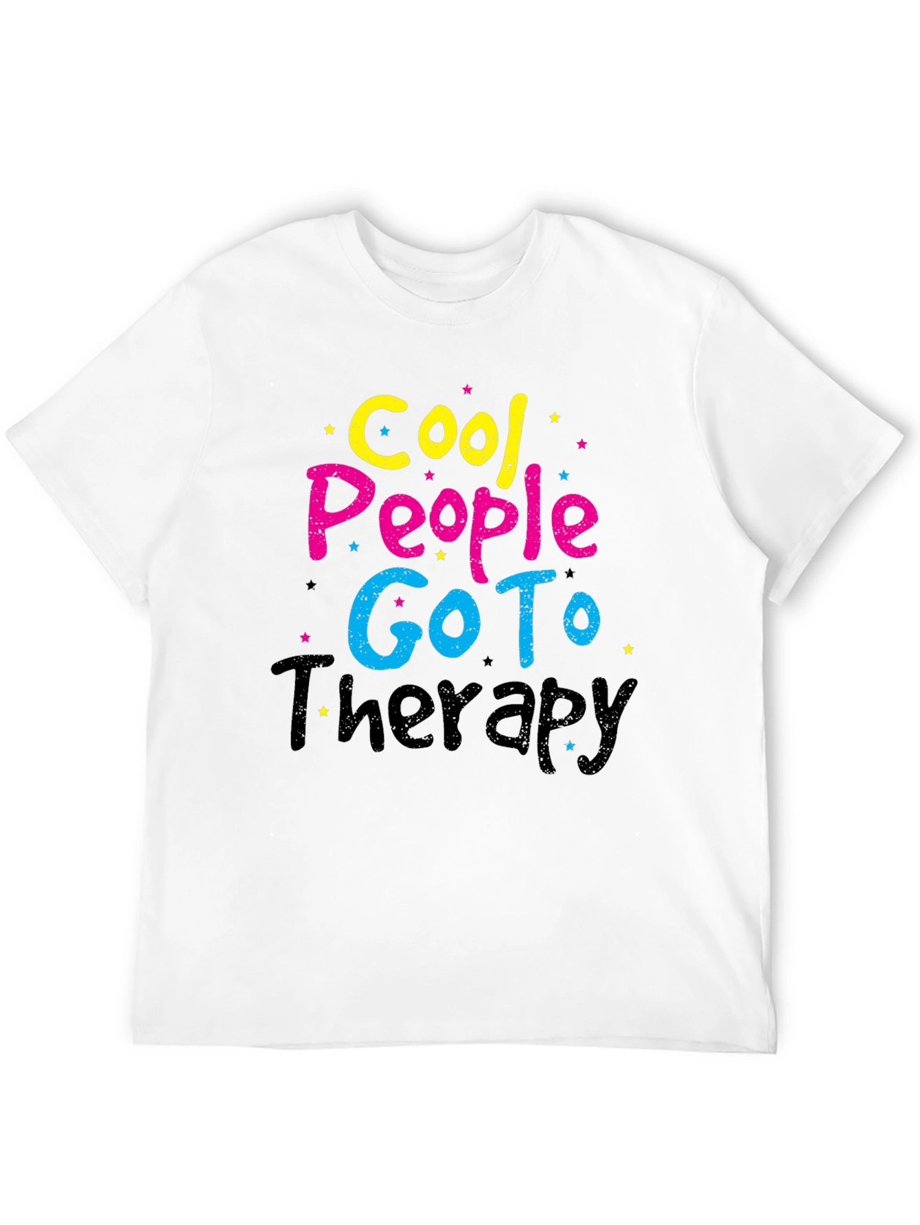 Black Cool People Go To Therapy Black T-Shirt view 12