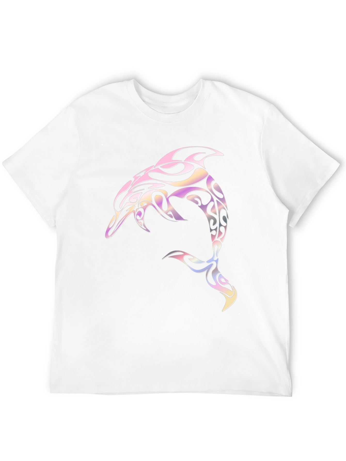 Black Tribal Dolphin Graphic Tee - Black Cotton Blend view 12