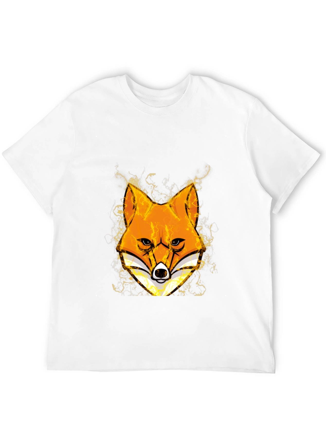 Black Fox Head Graphic Black T-Shirt view 12