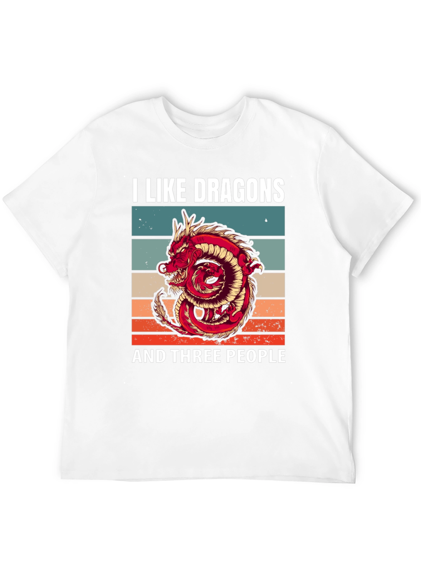 Black I Like Dragons and Three People Graphic T-Shirt view 12