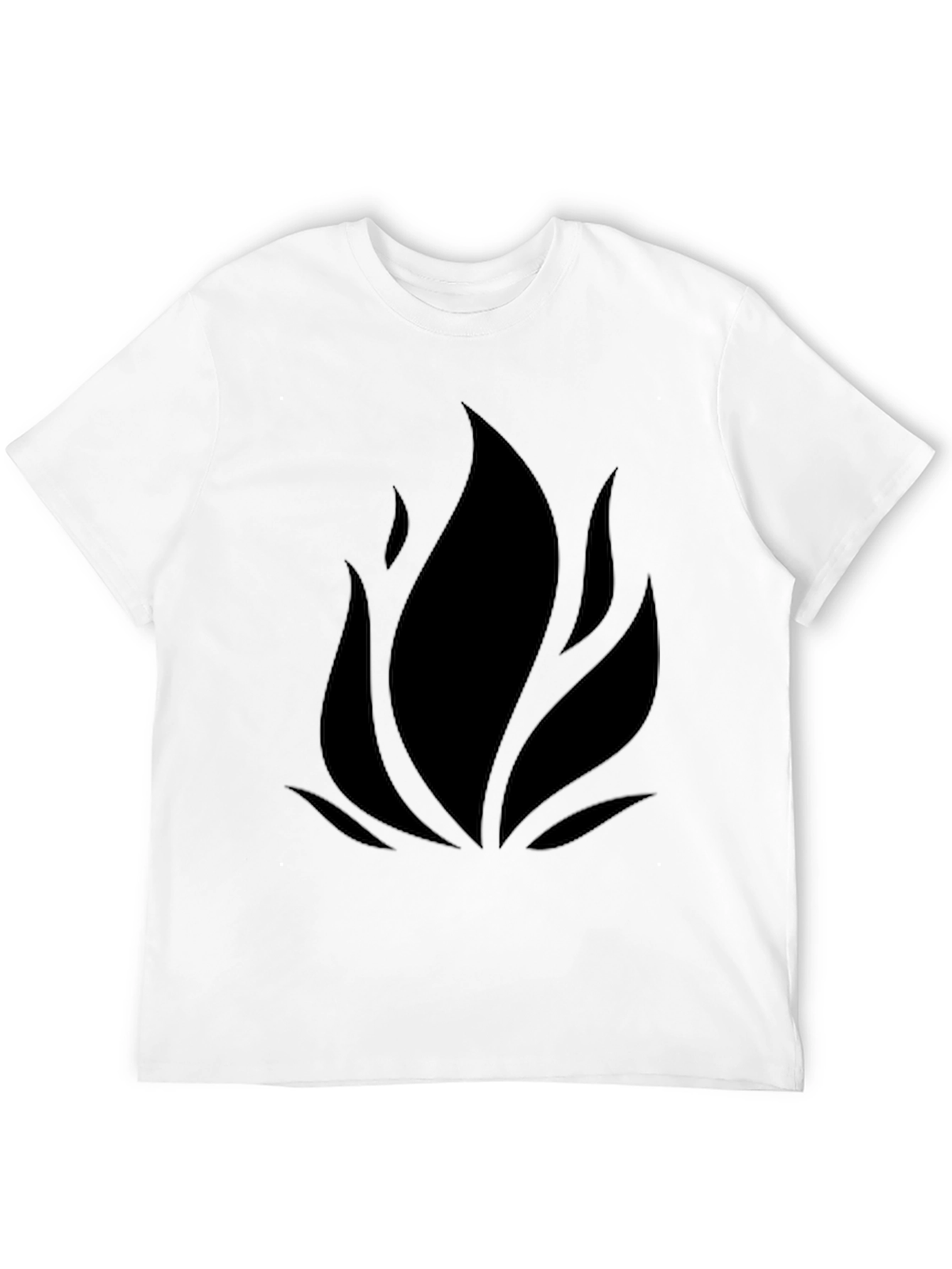 Black Minimalist Flame Graphic Black T-Shirt view 12