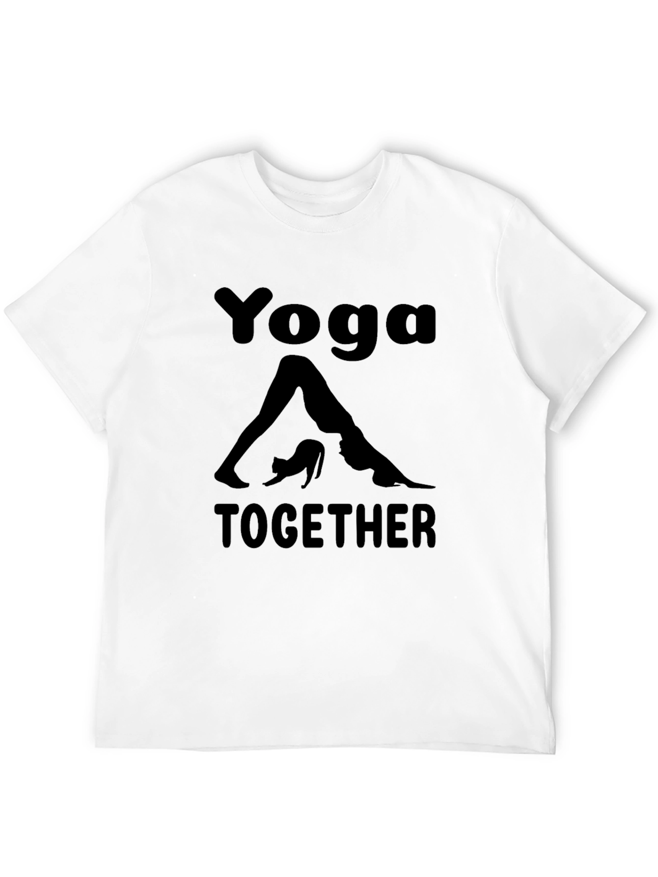Black Yoga Together Graphic Tee - Black Cotton Blend T-Shirt view 12