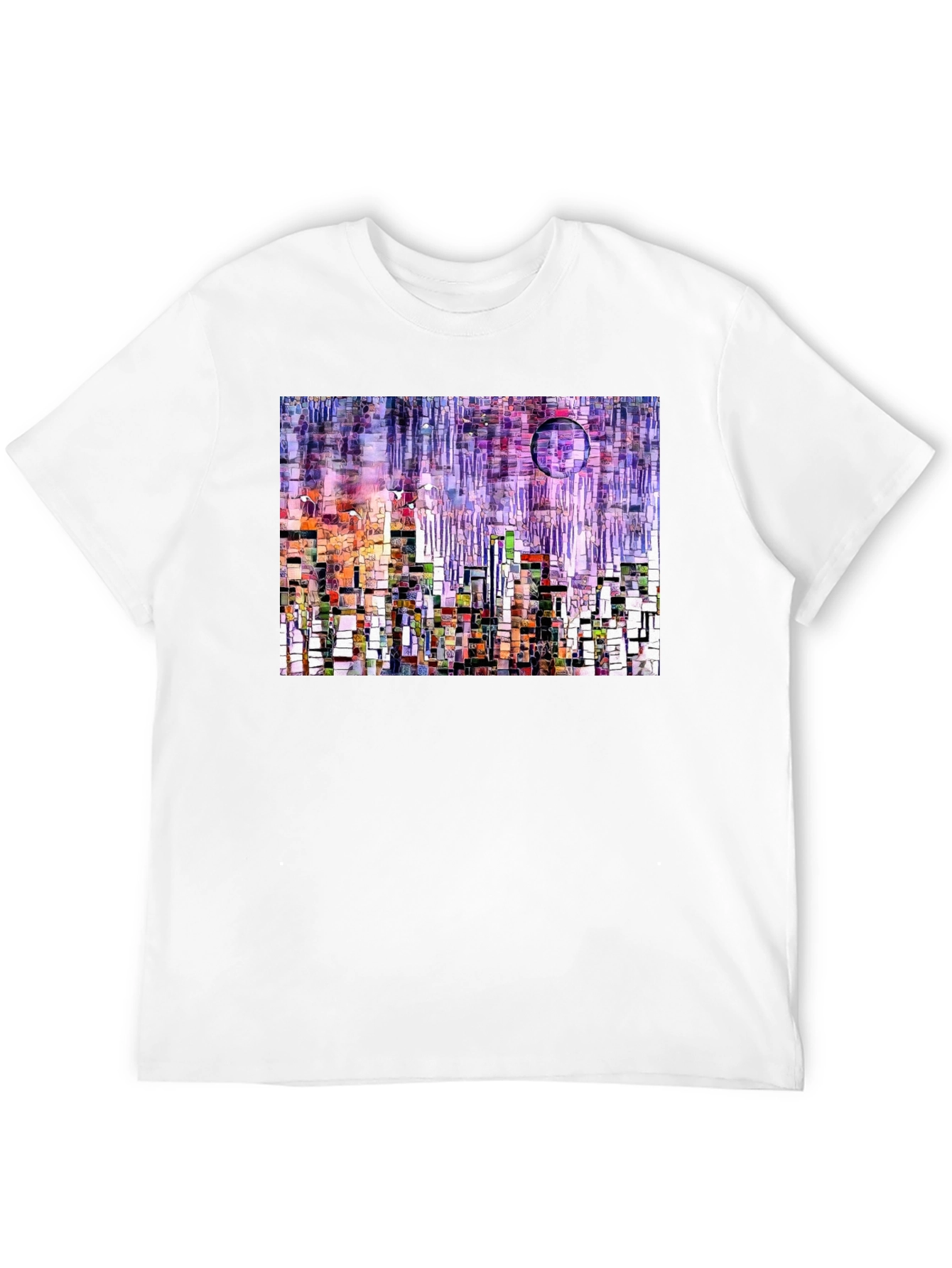 Black Abstract Cityscape Graphic T-Shirt view 12