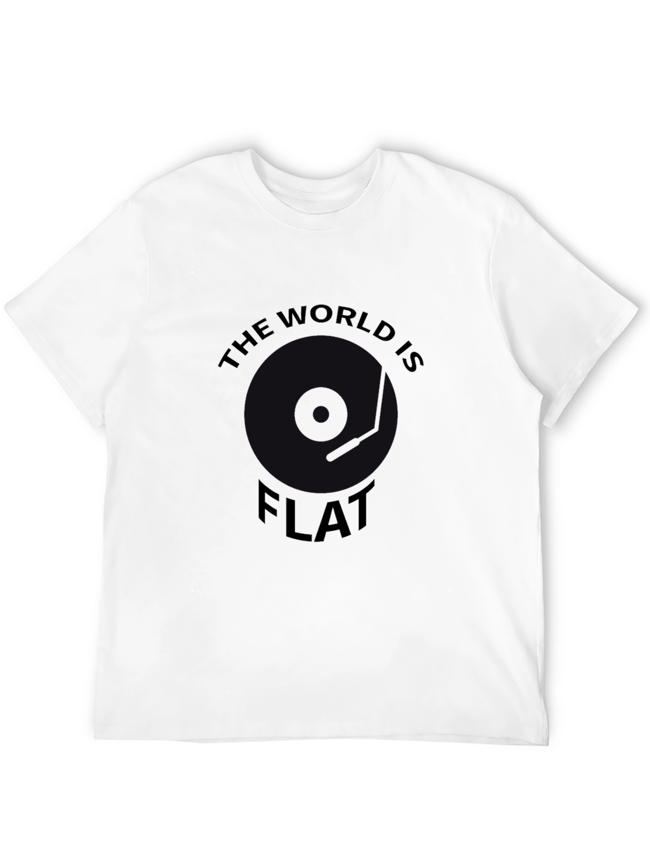Black The World is Flat T-Shirt - Black Novelty Tee view 12