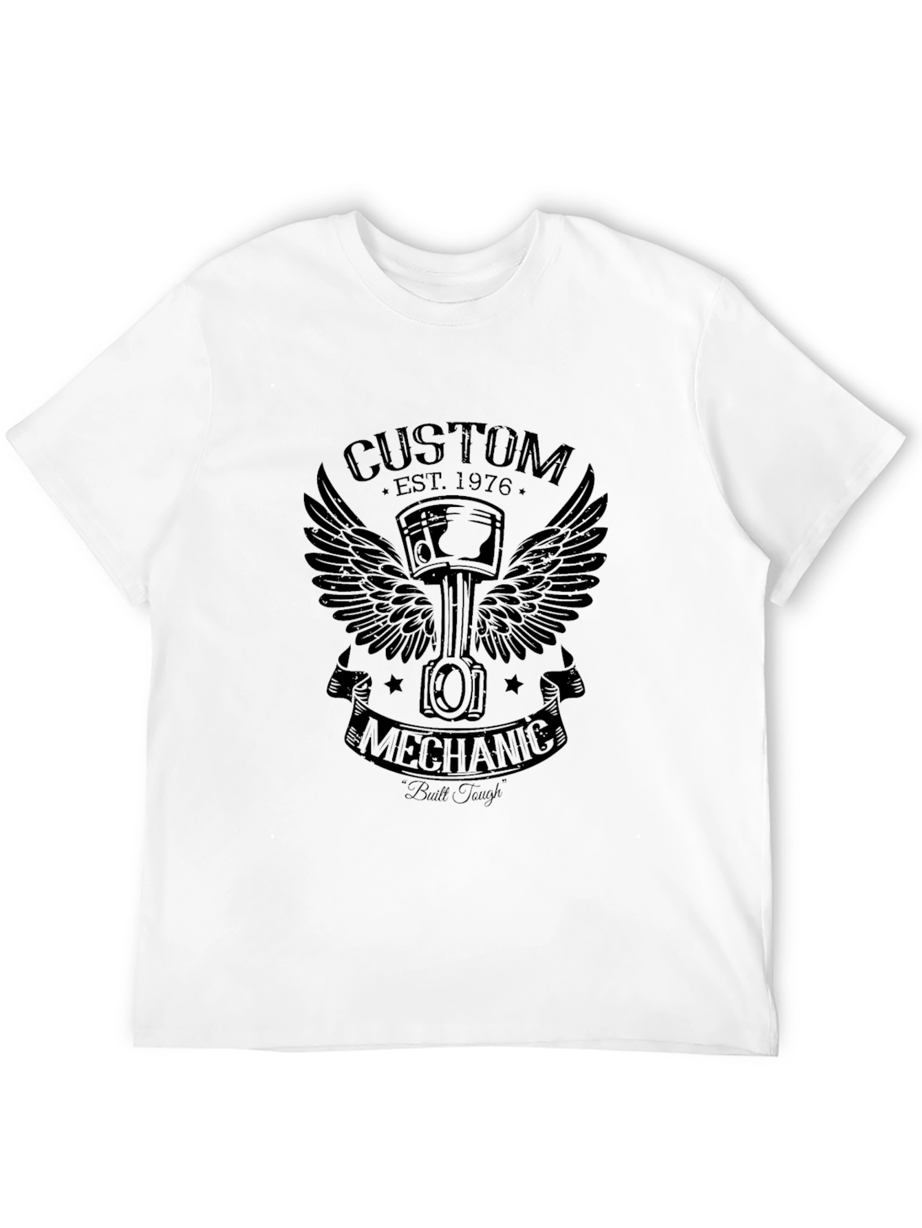 Black Custom Mechanic Est. 1976 T-Shirt  view 12