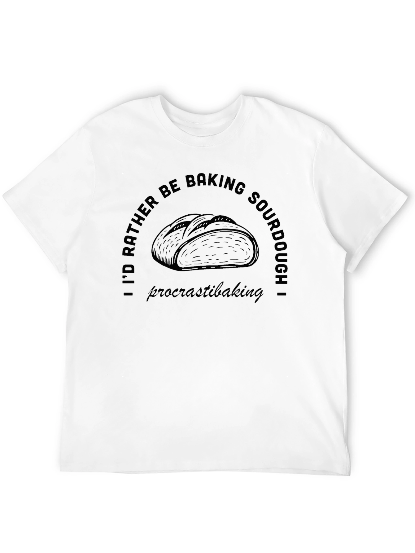 Black Baking Sourdough T-Shirt - Procrastibaking Tee view 12
