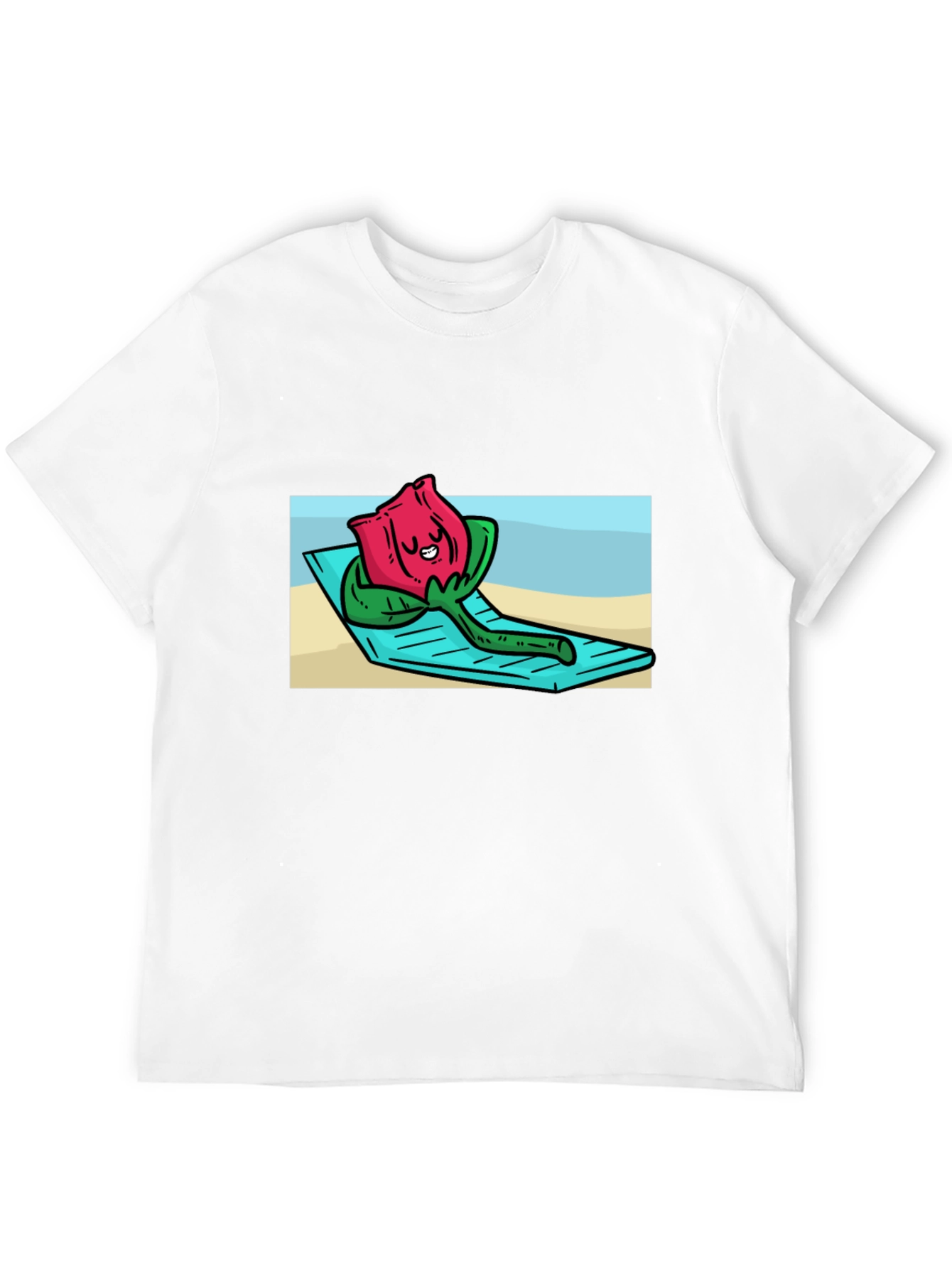 Black Relaxing Rose Graphic Black T-Shirt view 12