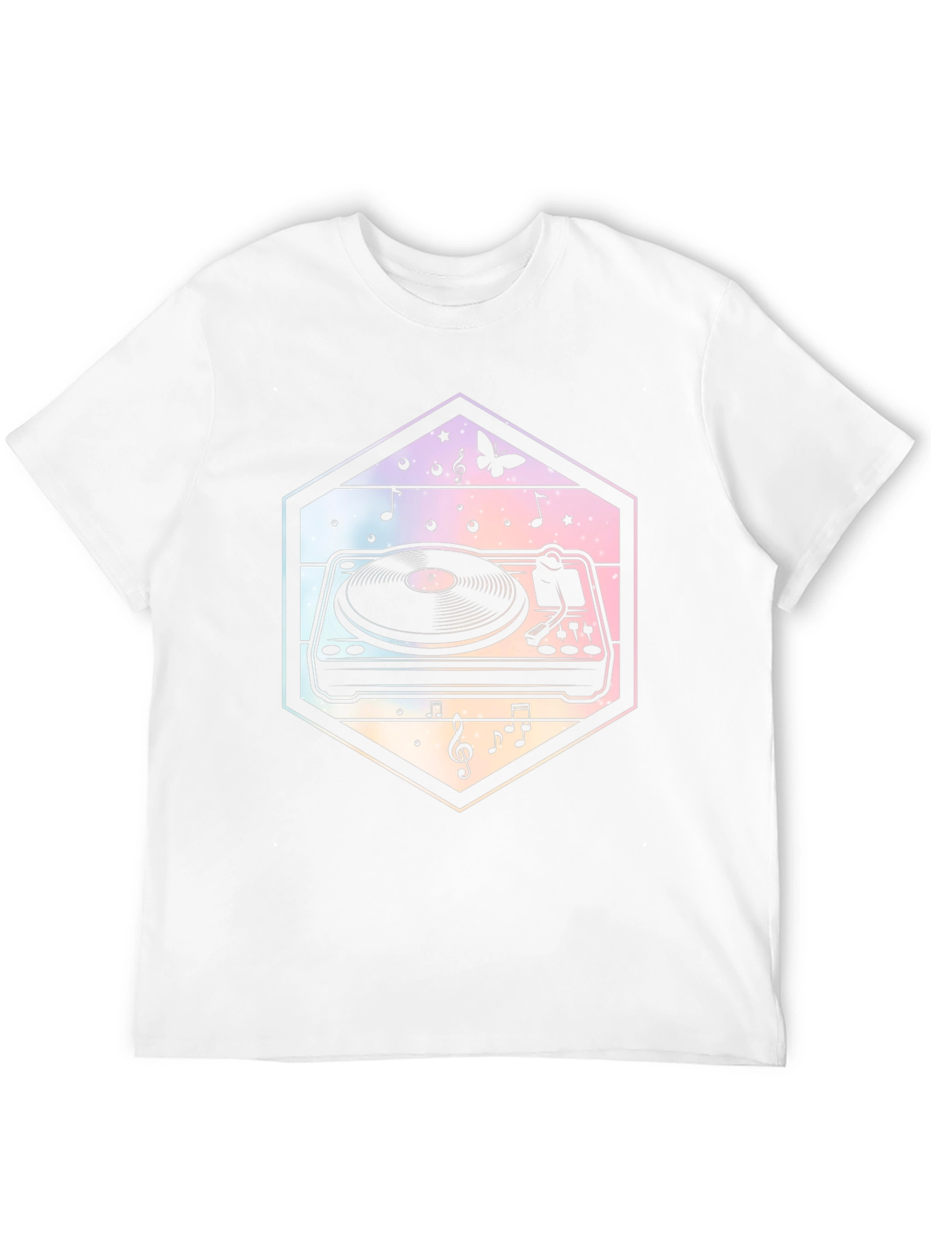 Black Retro Turntable Music T-Shirt - DJ Gift view 12