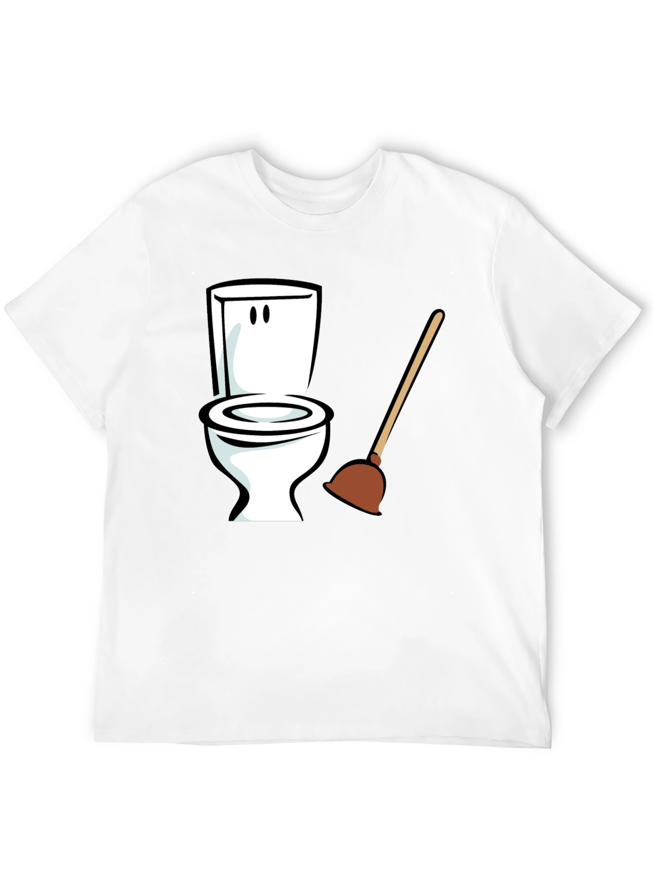 Black Funny Toilet Plunger Graphic Tee - Black Cotton Blend view 12