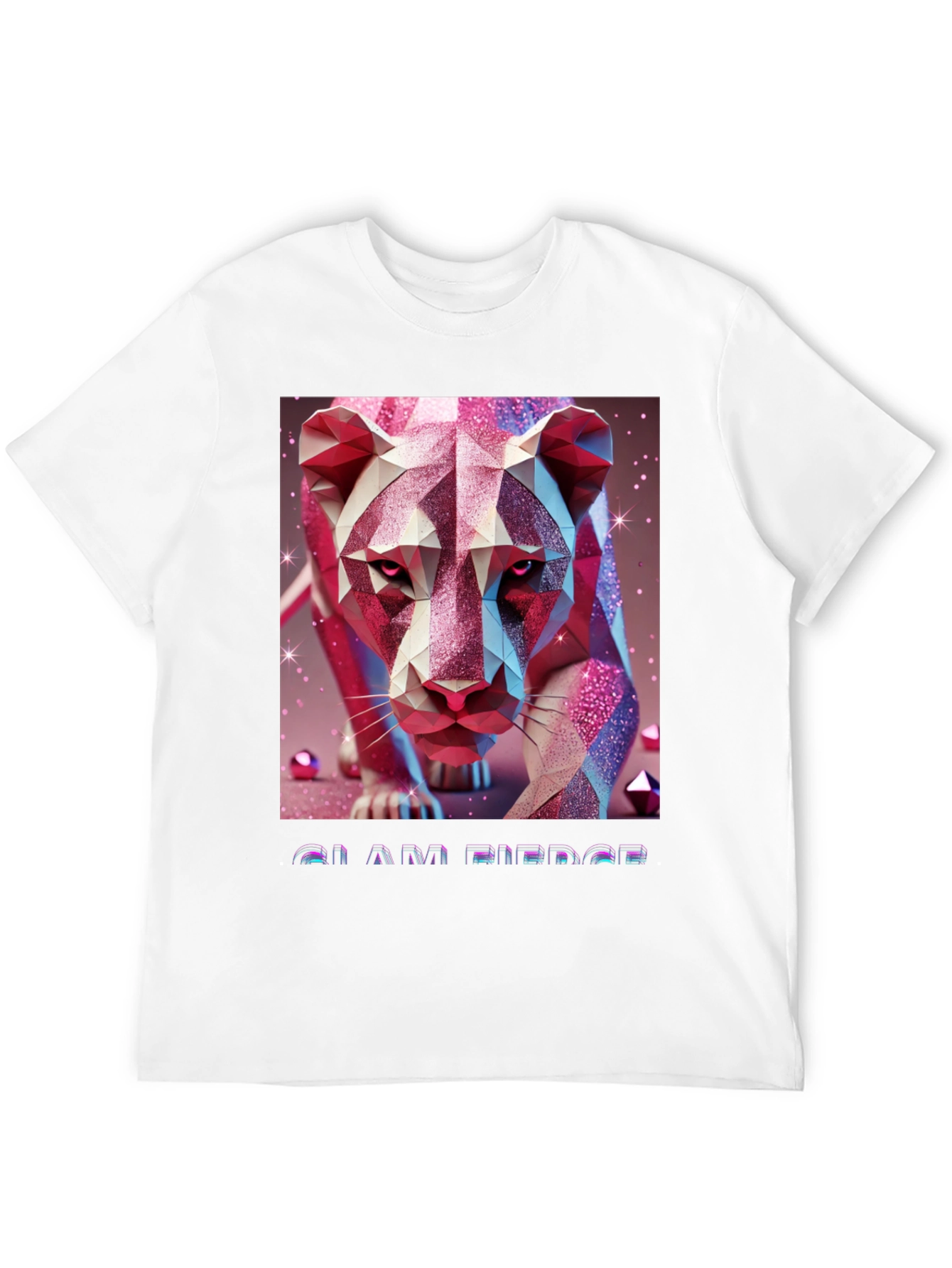 Black Geometric Lion Graphic Tee - Stylish Animal Print Shirt view 12