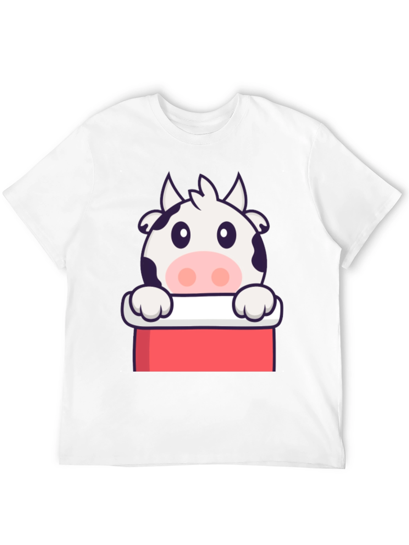 Black Cute Cow Graphic Print Black T-Shirt view 12
