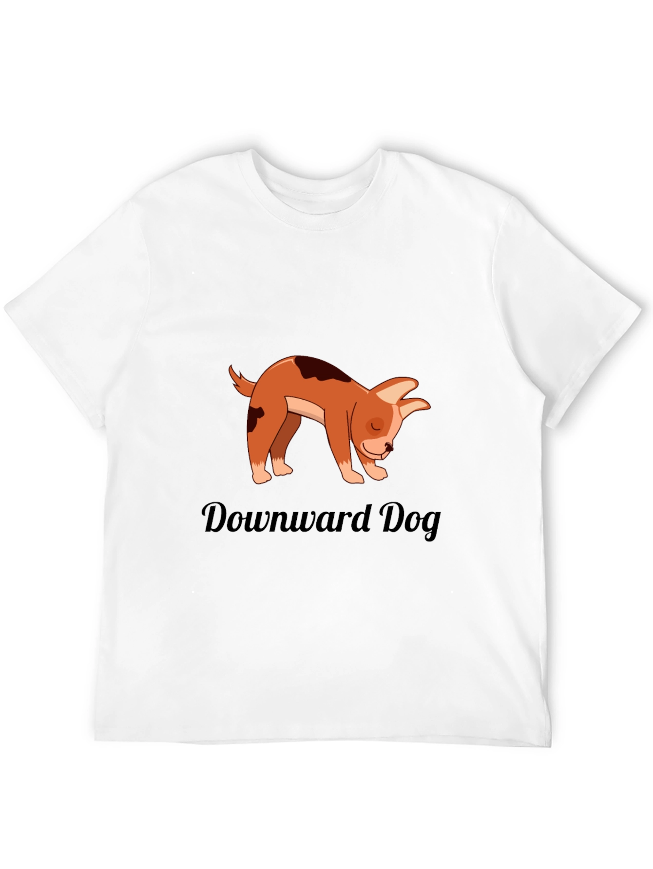 Black Downward Dog T-Shirt - Yoga Cartoon Puppy Graphic view 12