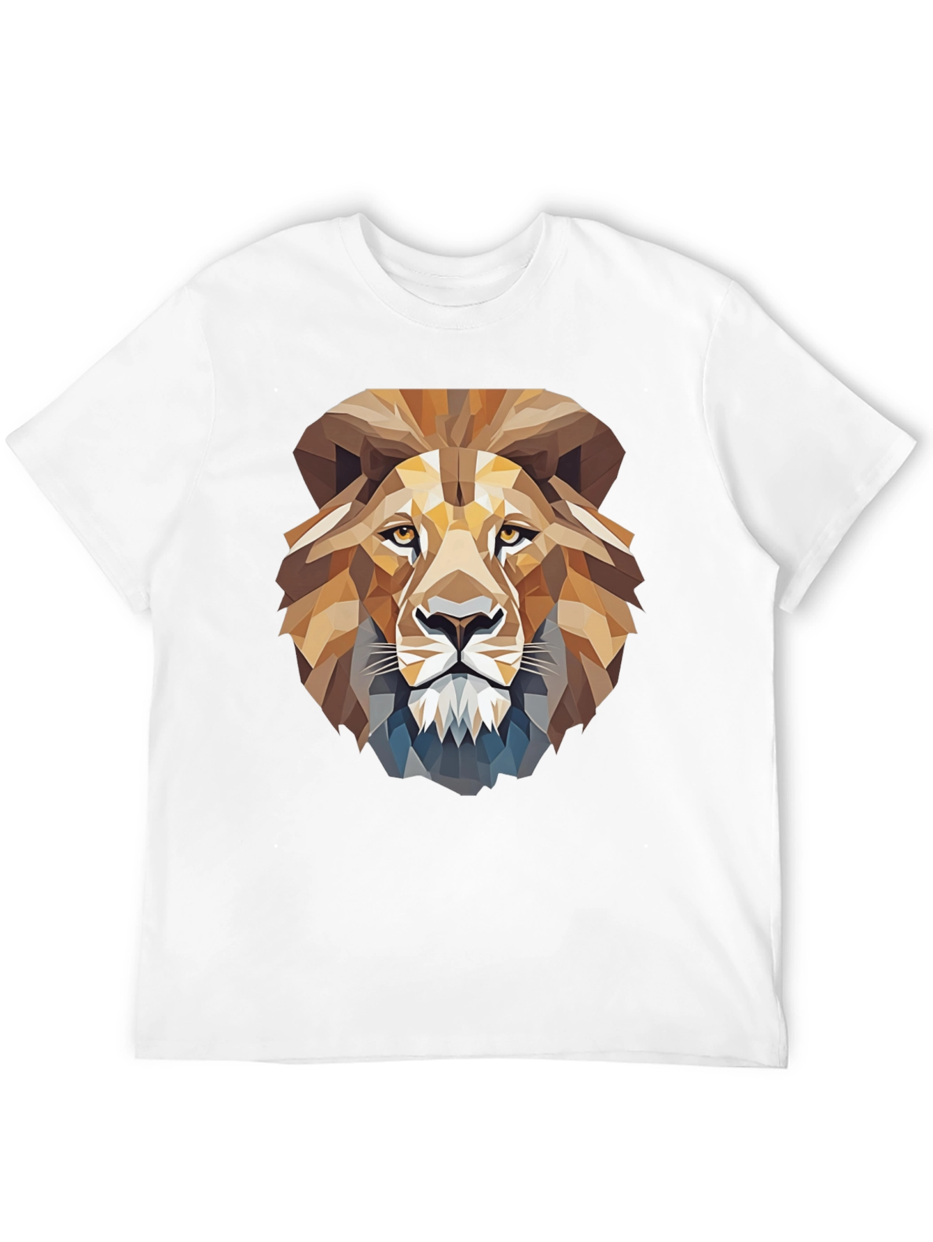 Black Geometric Lion Graphic T-Shirt view 12