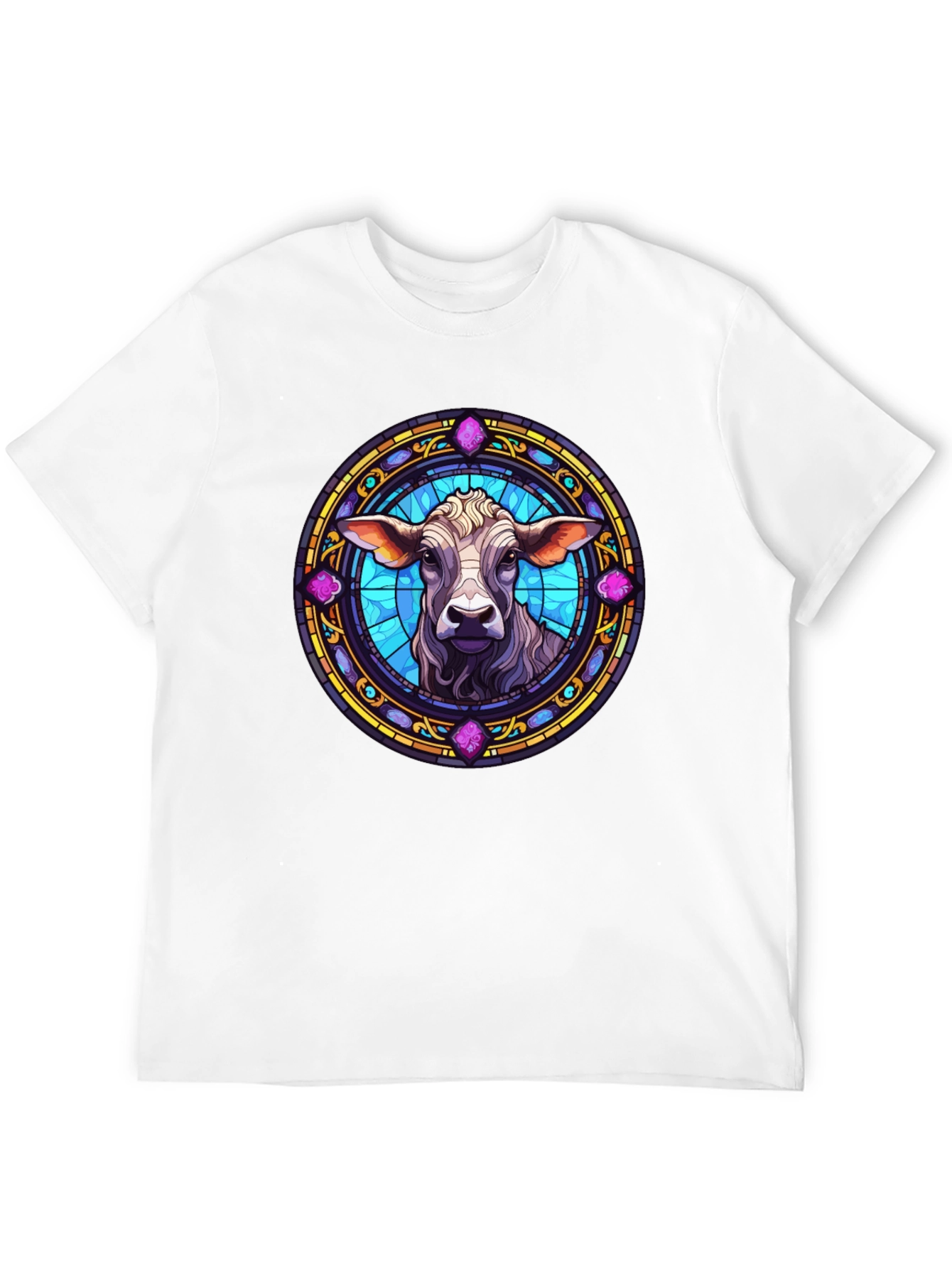 Black Cow Stained Glass Graphic T-Shirt view 12