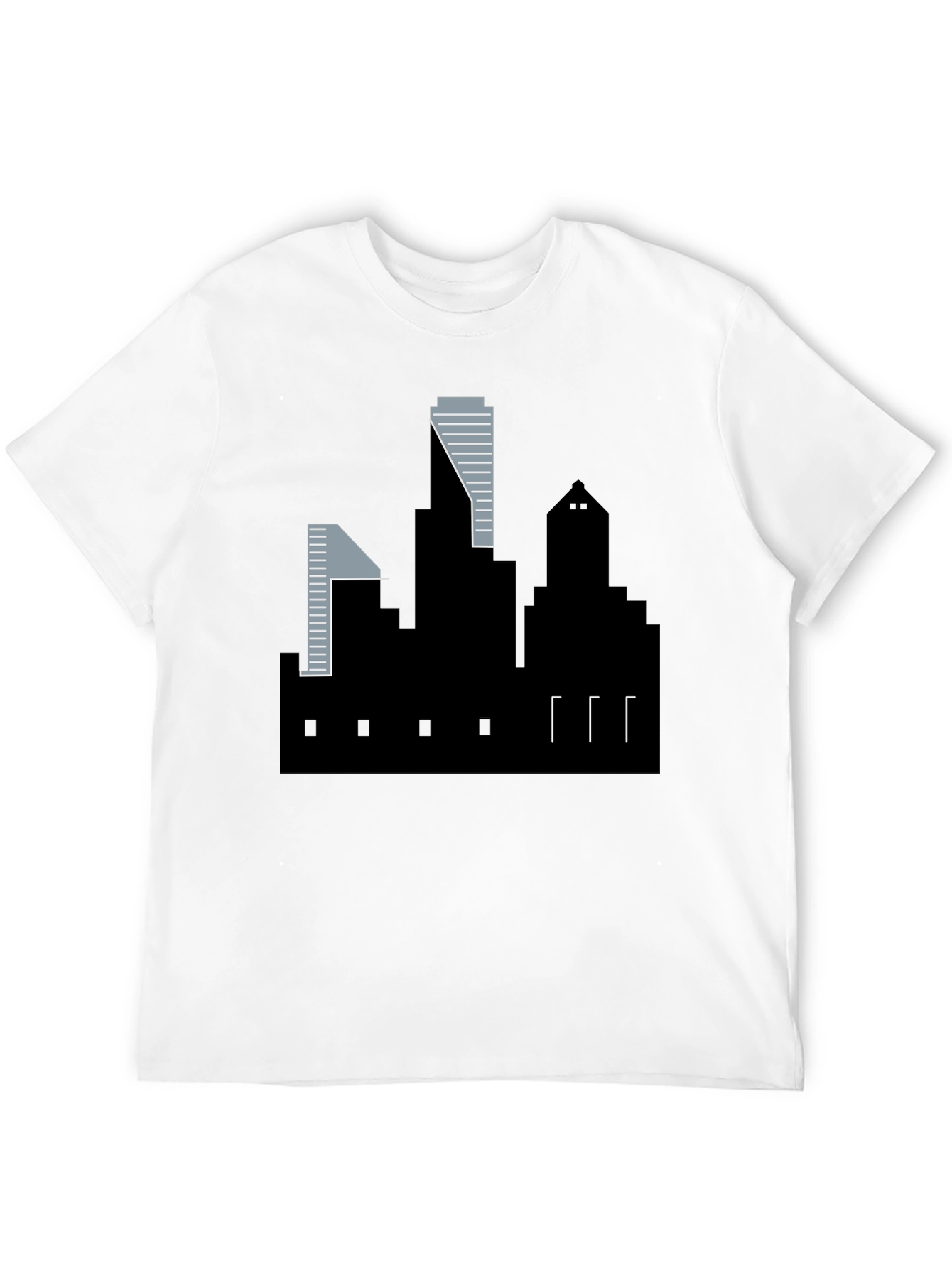 Black Urban Skyline Graphic Tee - Modern Cityscape T-Shirt view 12