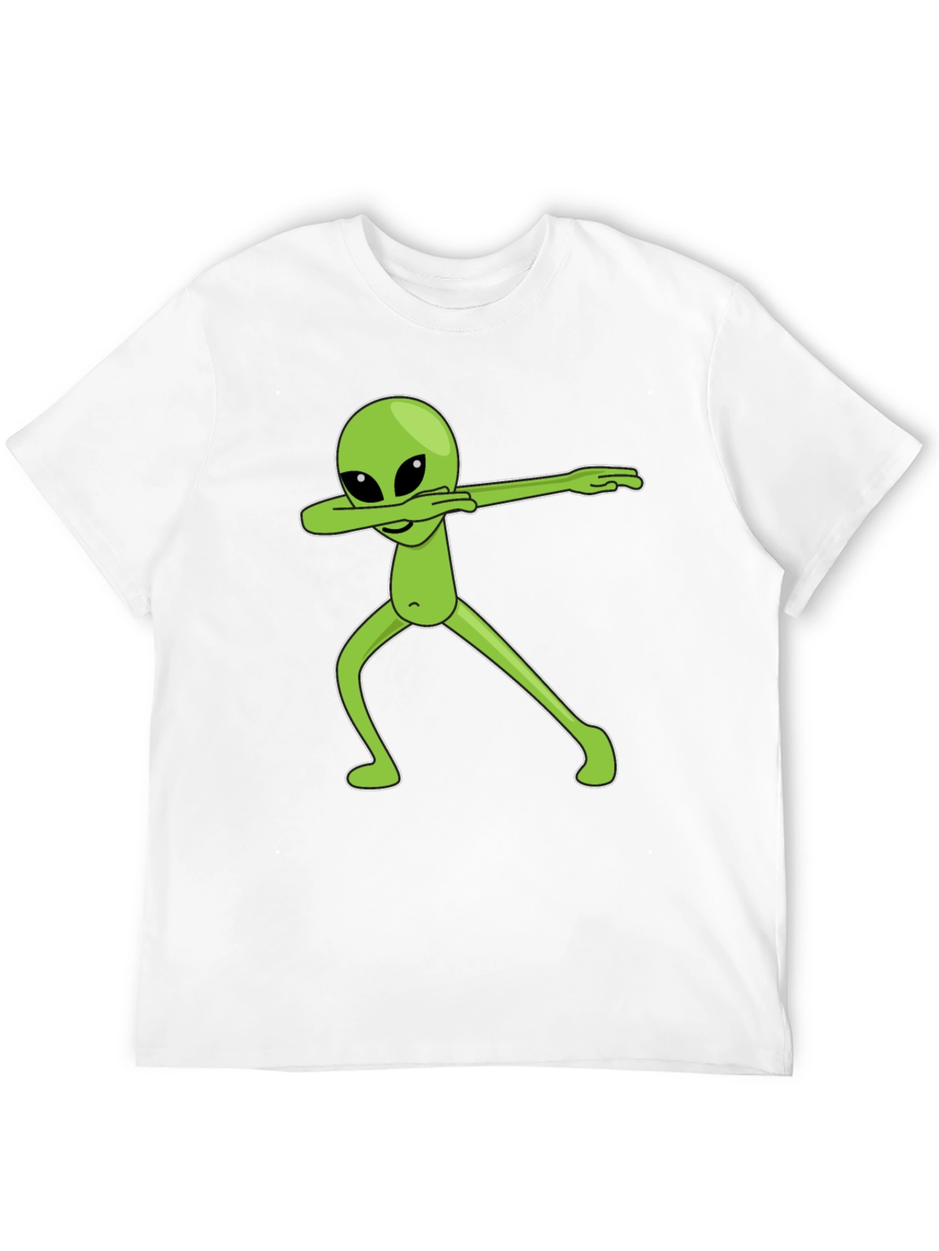 Black Dabbing Alien Graphic Tee - Black Cotton T-Shirt view 12