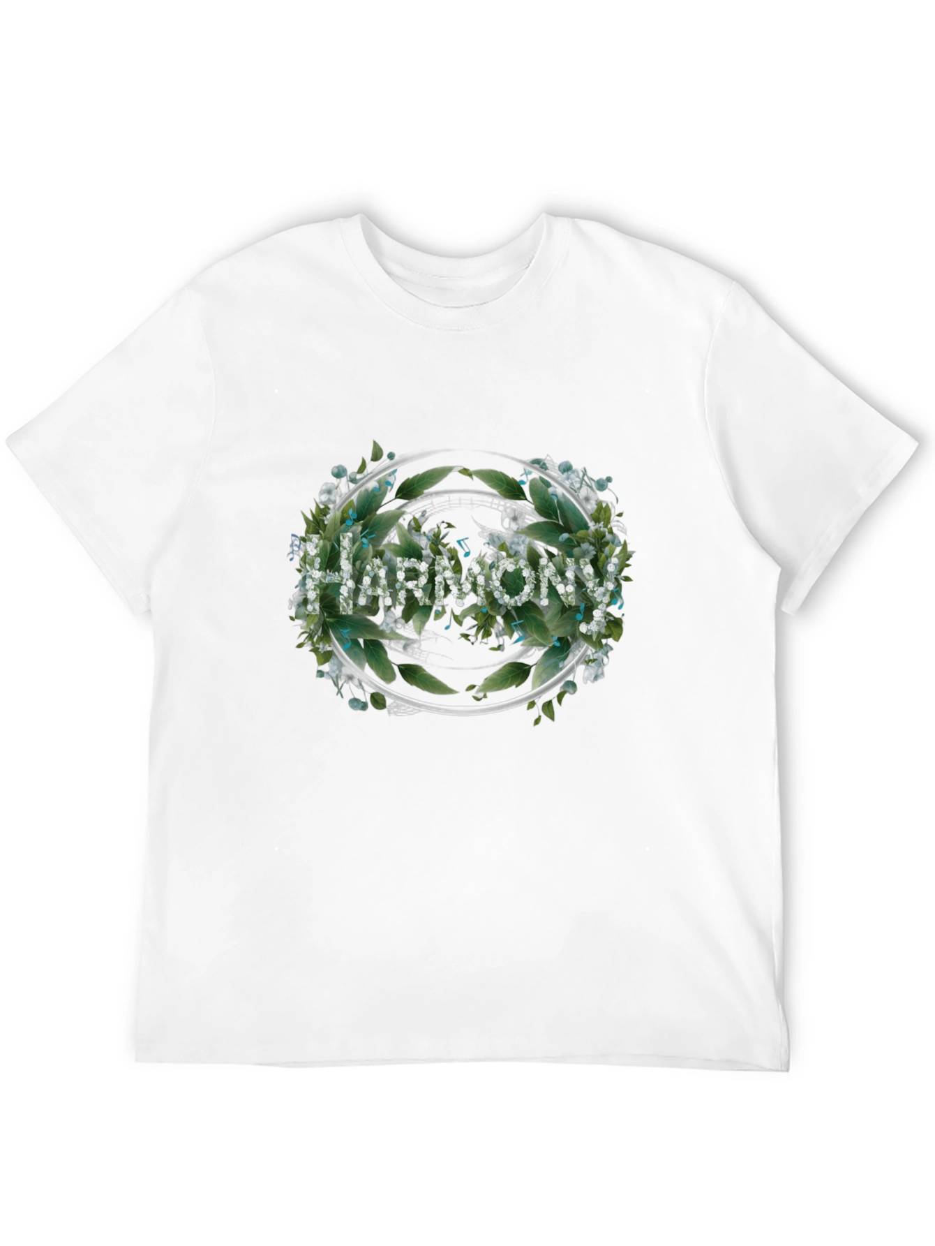 Black Harmony Floral Wreath Black T-Shirt view 12