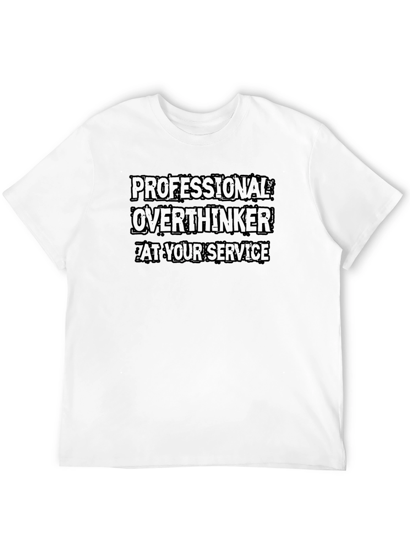 Black Professional Overthinker T-Shirt - Black Cotton Tee view 12