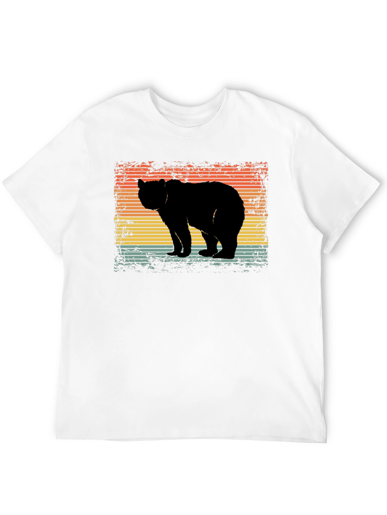 Black Retro Bear Silhouette Graphic T-Shirt view 12