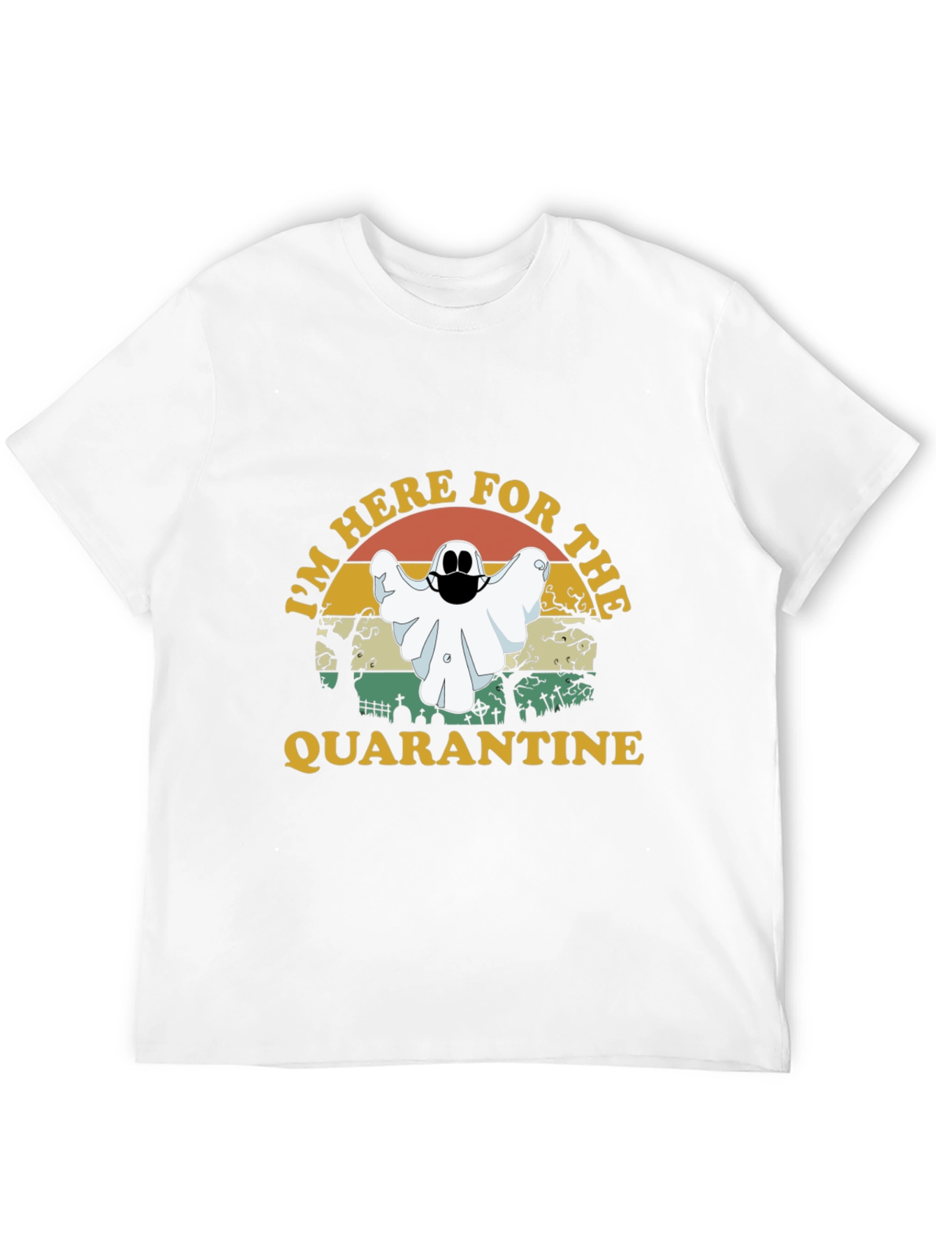 Black I'm Here For The Quarantine Ghost T-Shirt view 12