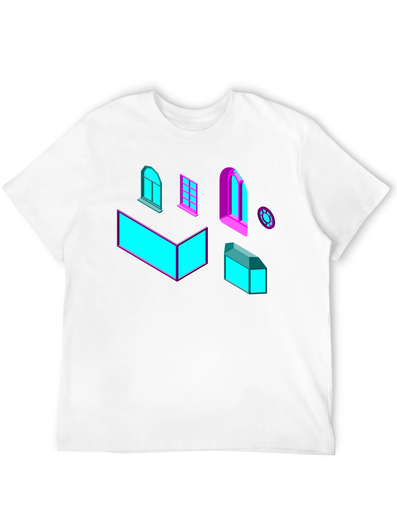 Black Geometric Windows Graphic Tee - Black view 12