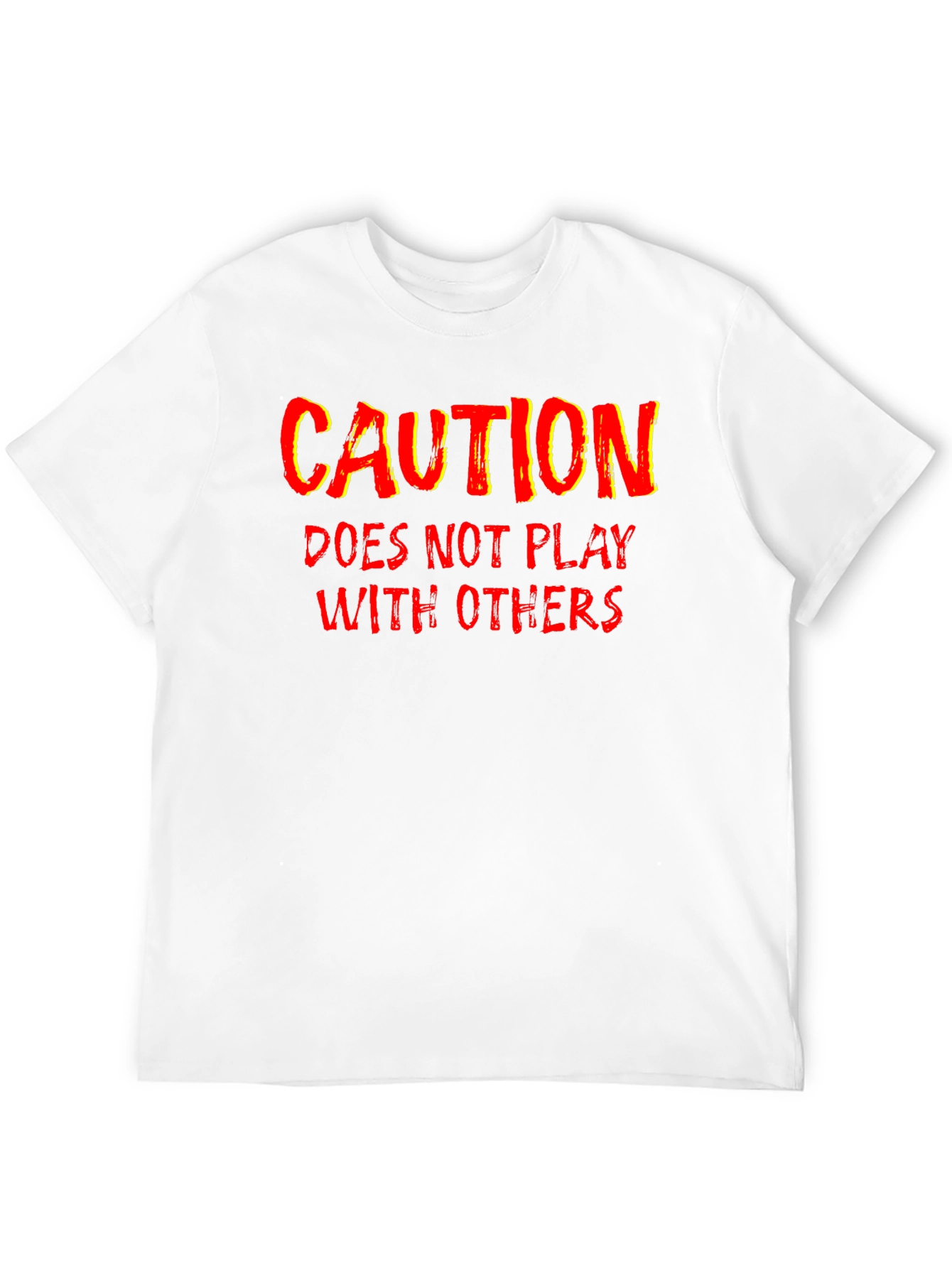 Black Caution Funny Graphic T-Shirt view 12
