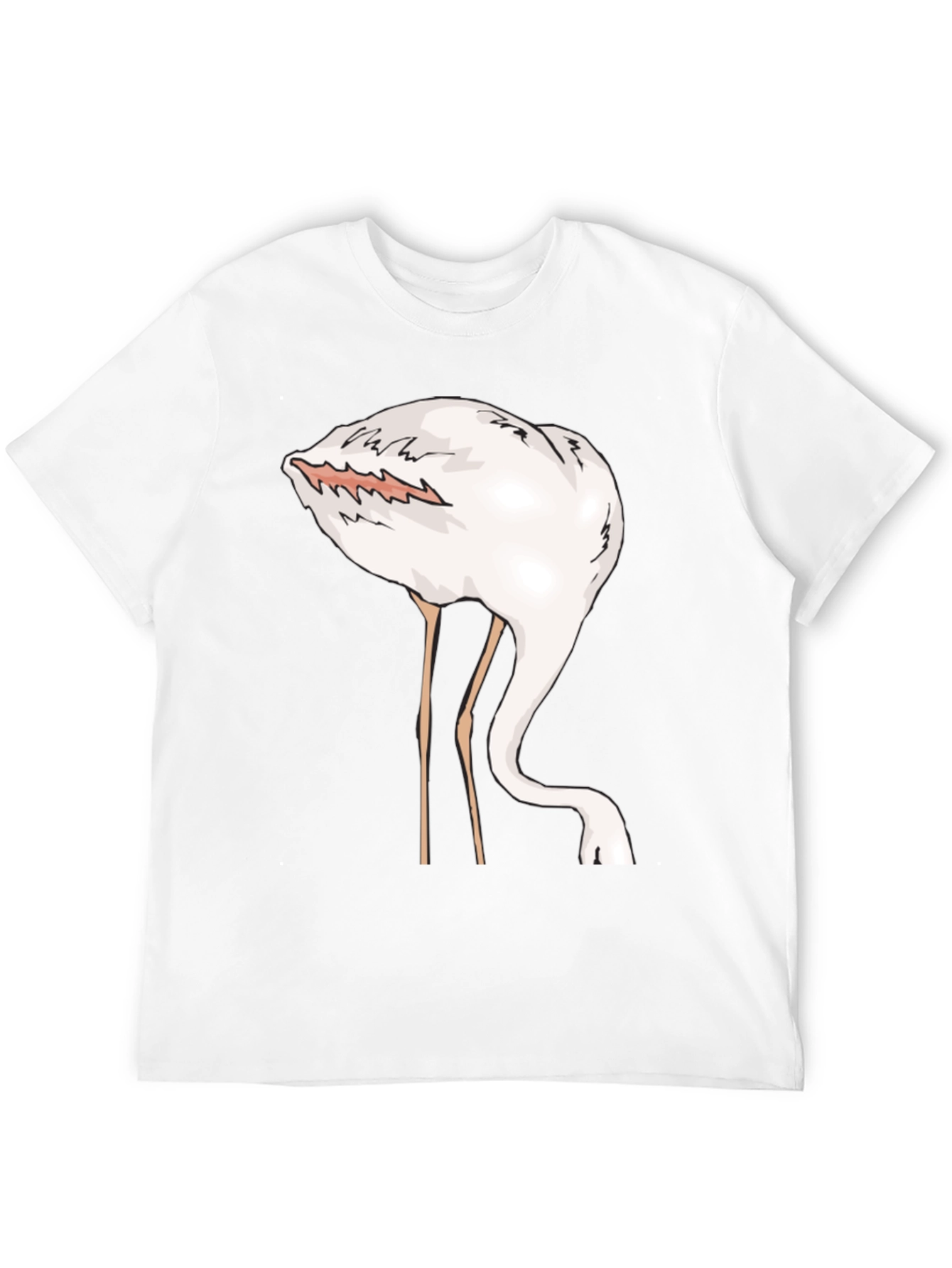 Black Funny Flamingo Head in Sand Graphic T-Shirt view 12