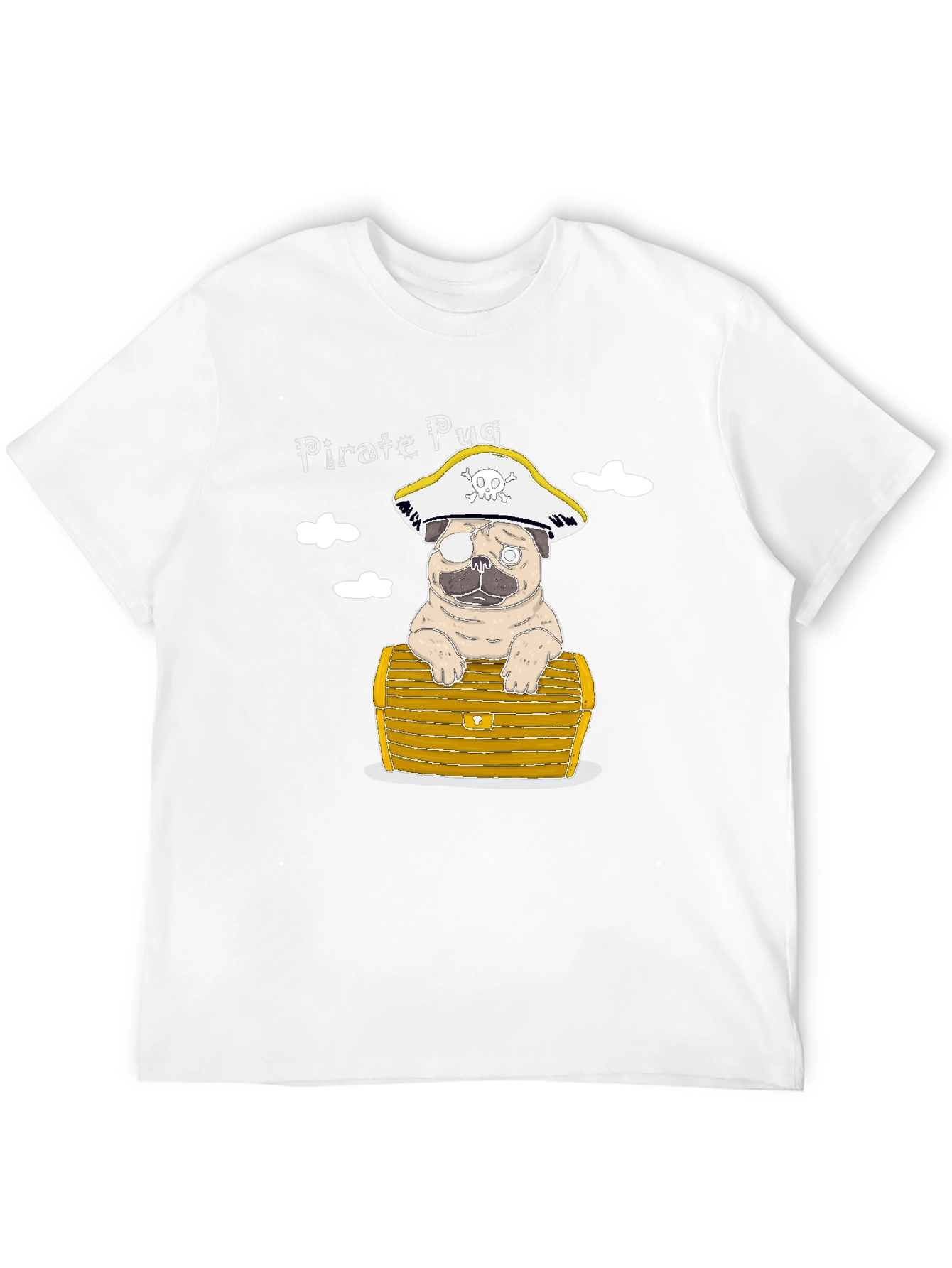 Black Pirate Pug T-Shirt - Cute Dog Graphic Tee view 12