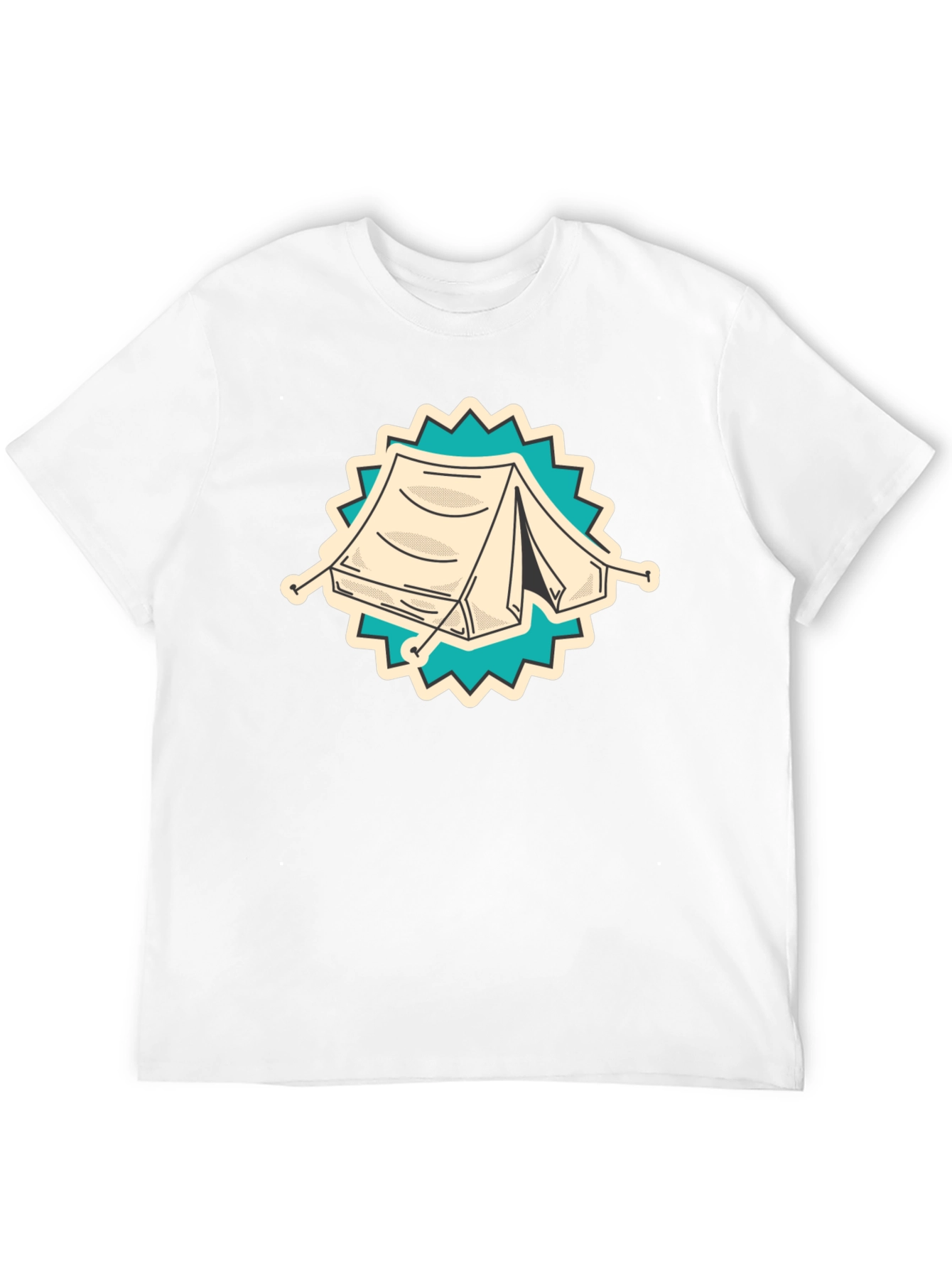 Black Camping Tent Graphic Tee - Adventure Ready Shirt view 12