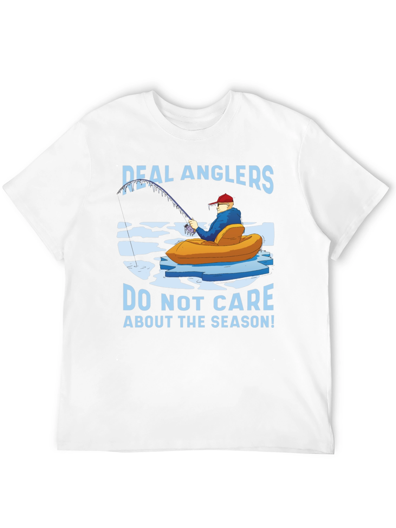 Black Real Anglers Winter Fishing T-Shirt view 12