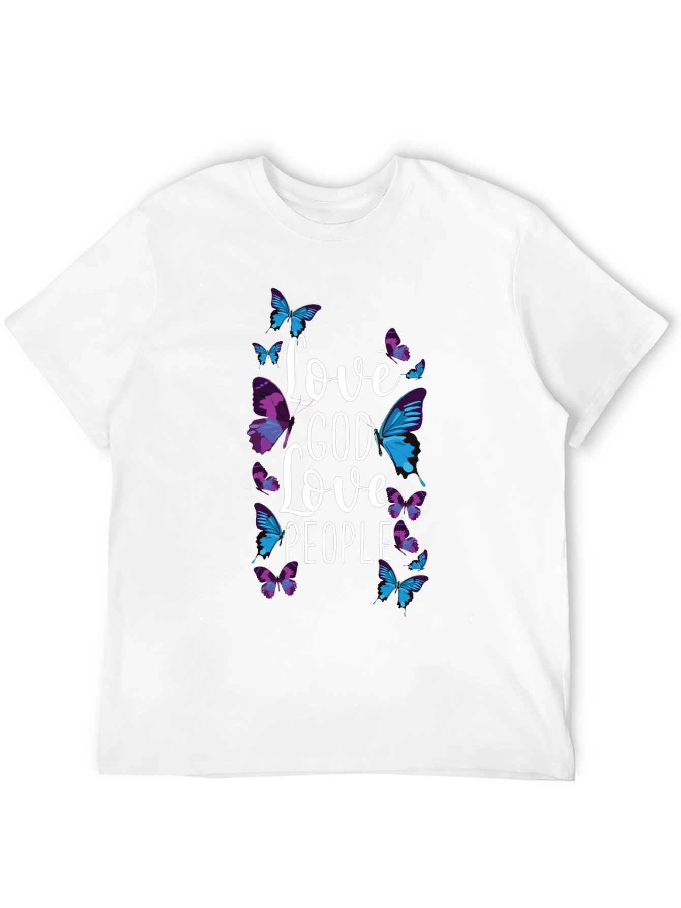 Black Love God Love People Butterfly Graphic Tee view 12