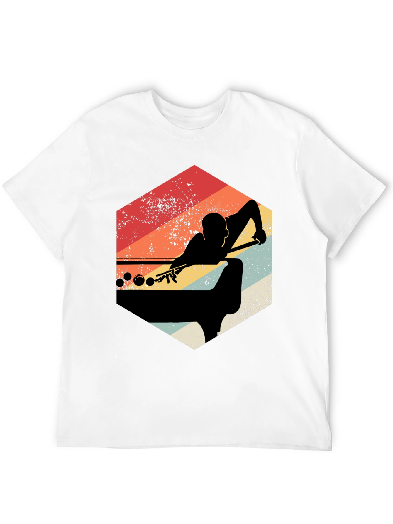 Black Vintage Billiards Player Graphic T-Shirt view 12