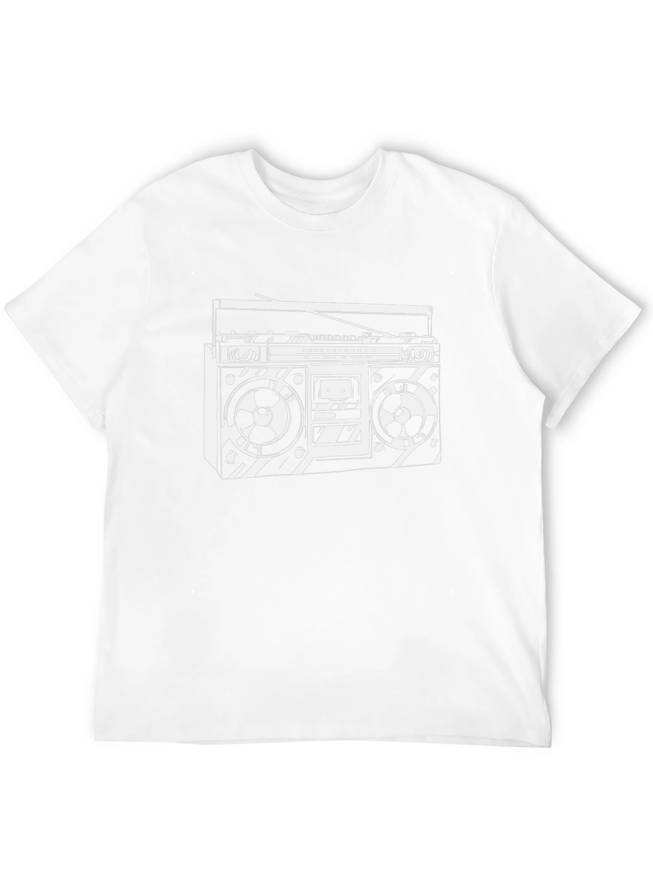 Black Retro Boombox Graphic Tee - Vintage Style Black T-Shirt view 12