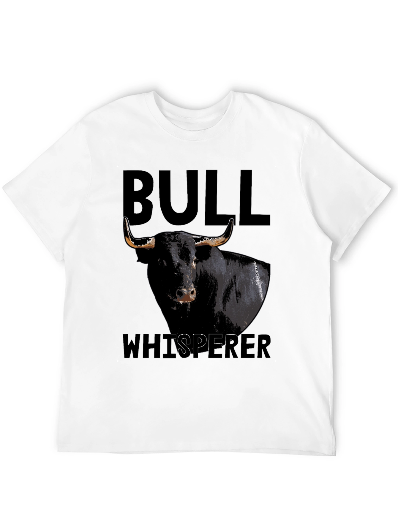 Black Bull Whisperer Graphic Tee - Black Cotton T-Shirt view 12